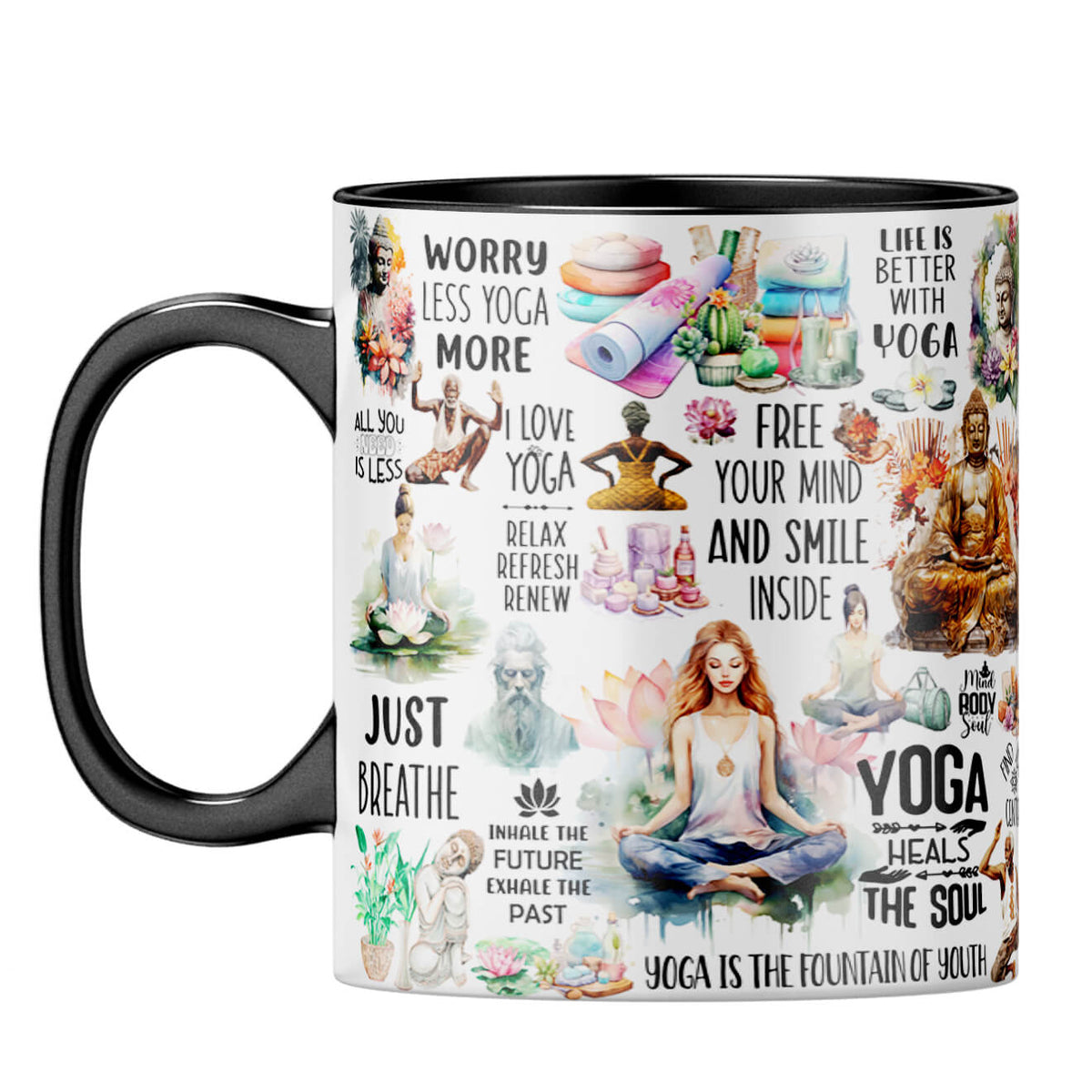 Perfect Yoga Lovers Gift Coffee Mug Black