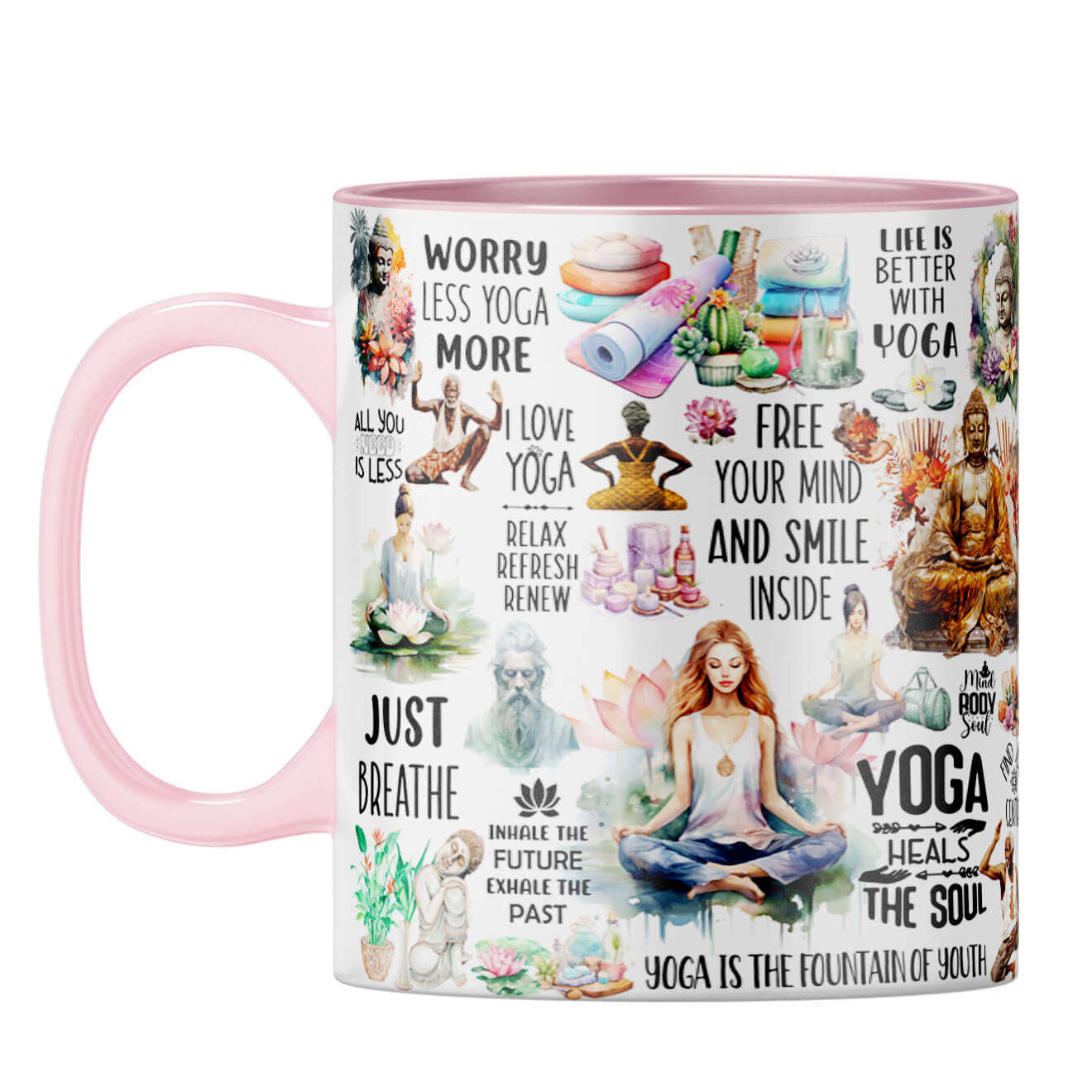 Perfect Yoga Lovers Gift Coffee Mug Pink
