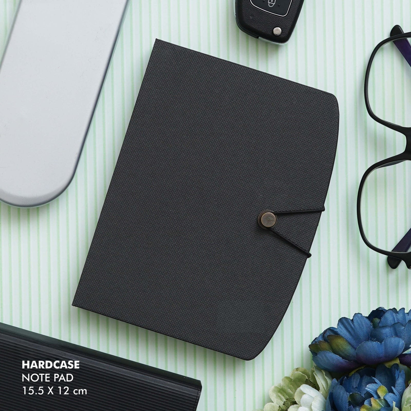 Personalized Black Hardcase Notepad - Secure Your Ideas