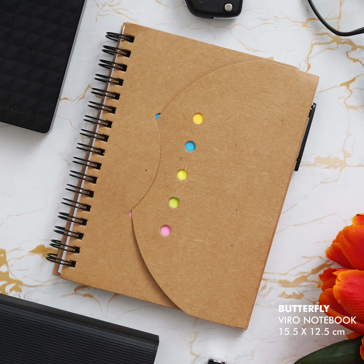 Personalized Brown Viro Notebook Gift Set - Stylish &amp; Eco-Conscious