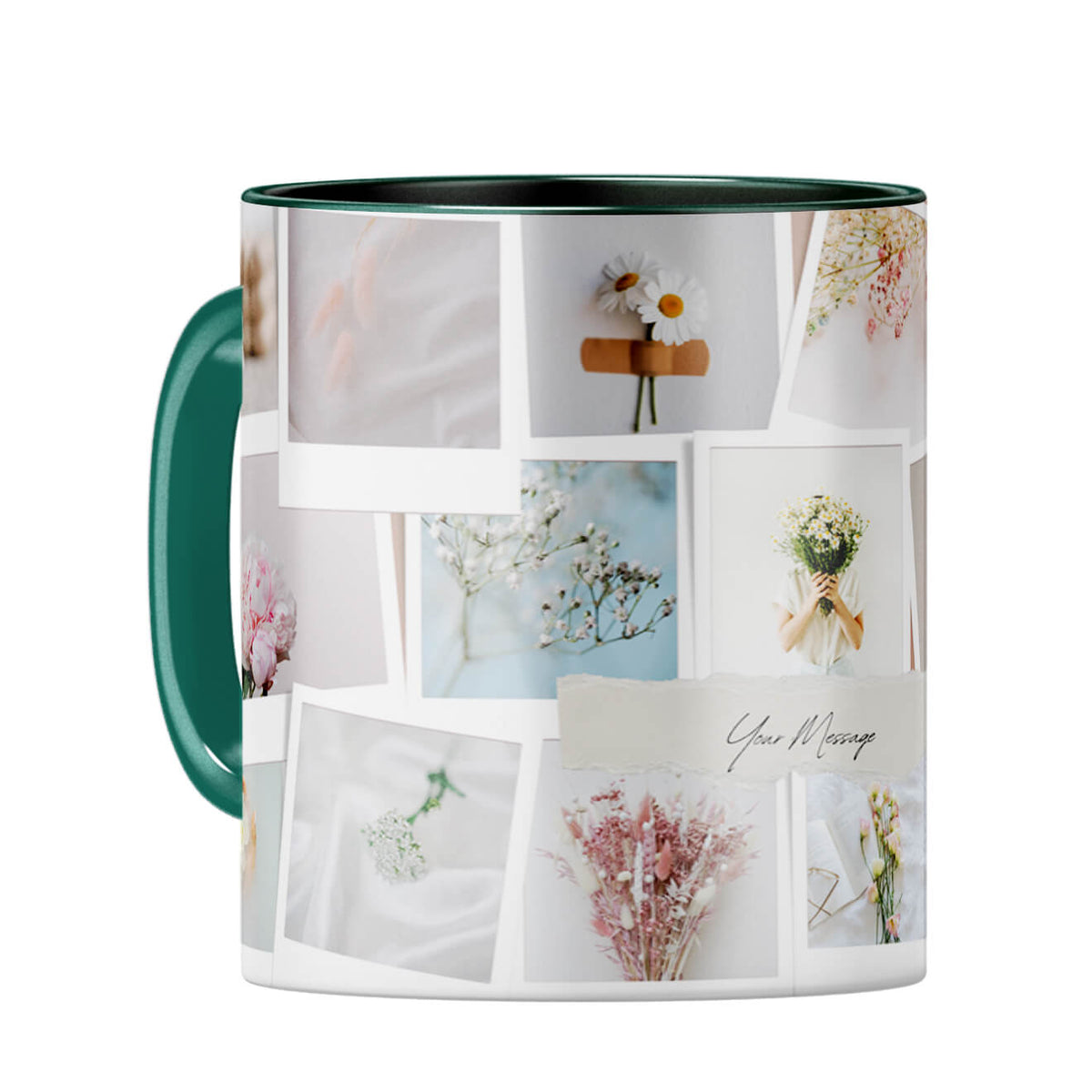 Photos Collage Coffee Mug Dark Green