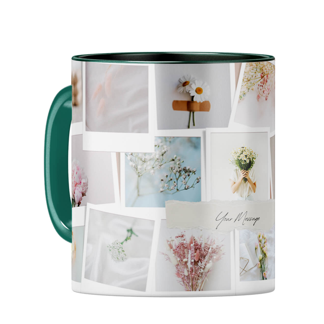 Photos Collage Coffee Mug Dark Green