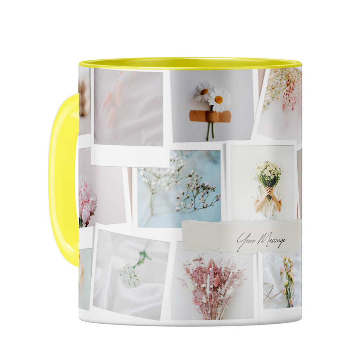 Photos Collage Coffee Mug Yellow