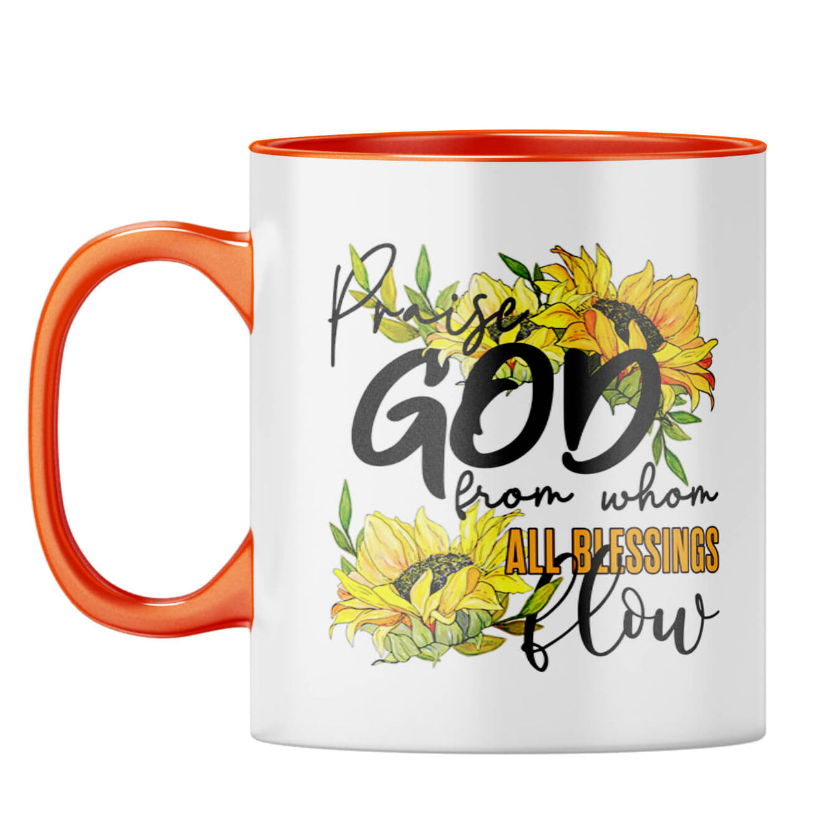 Praise God Coffee Mug Orange