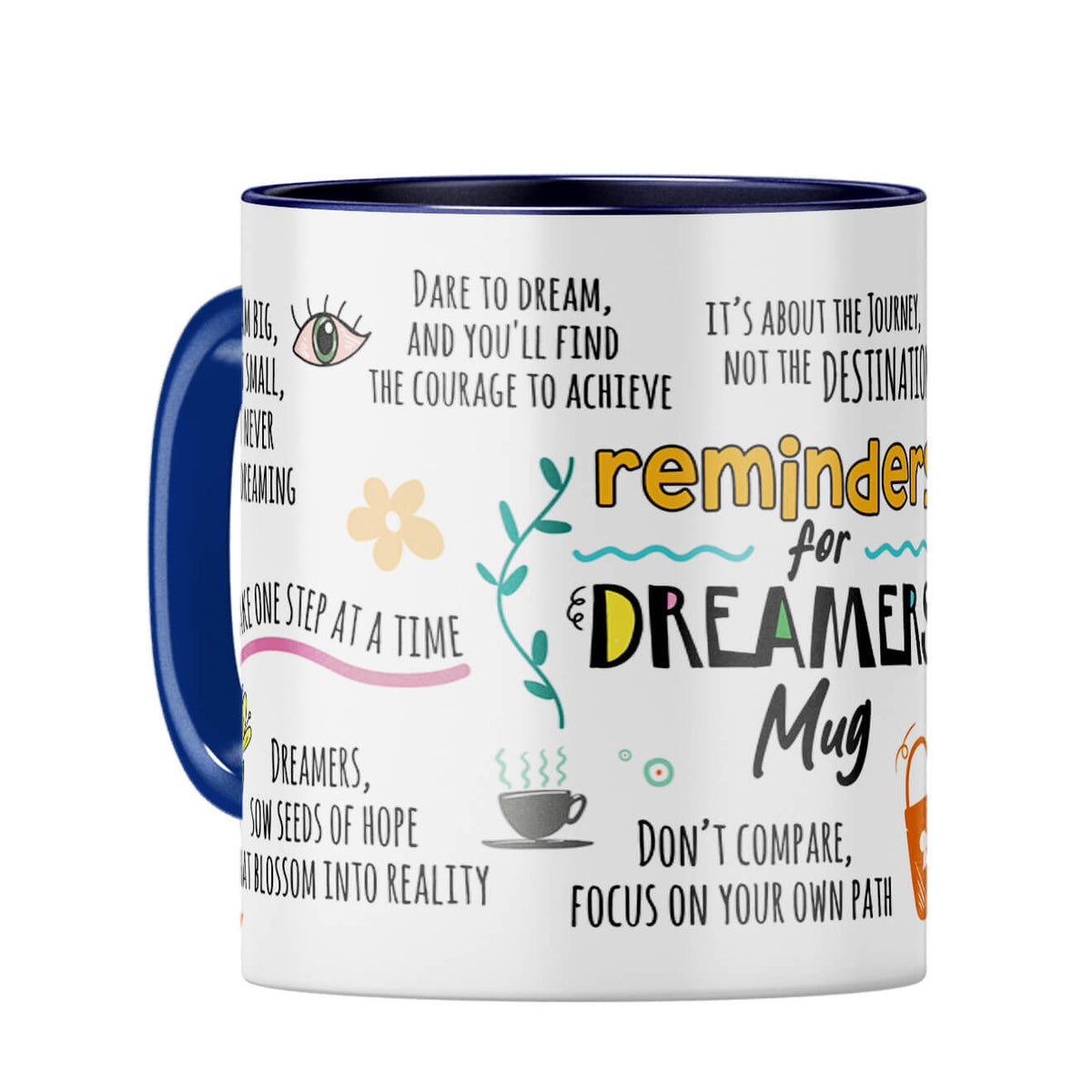 Reminders for Dreamers Coffee Mug Dark Blue