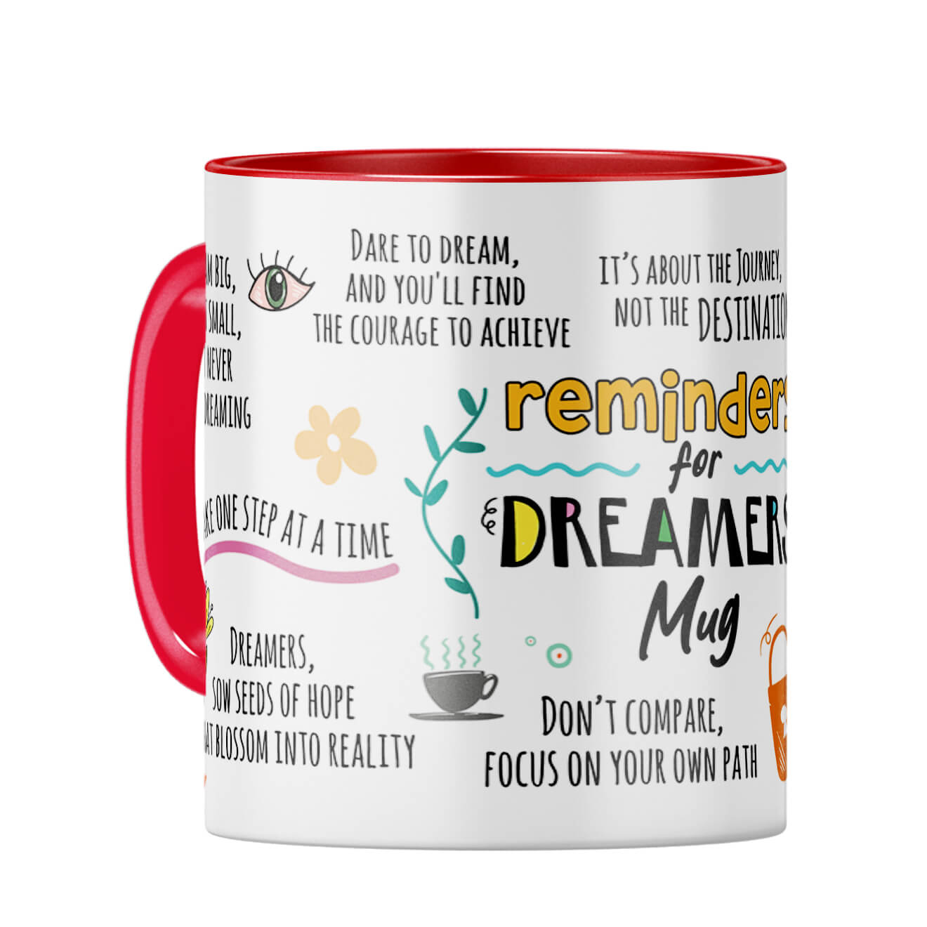 Reminders for Dreamers Coffee Mug Red