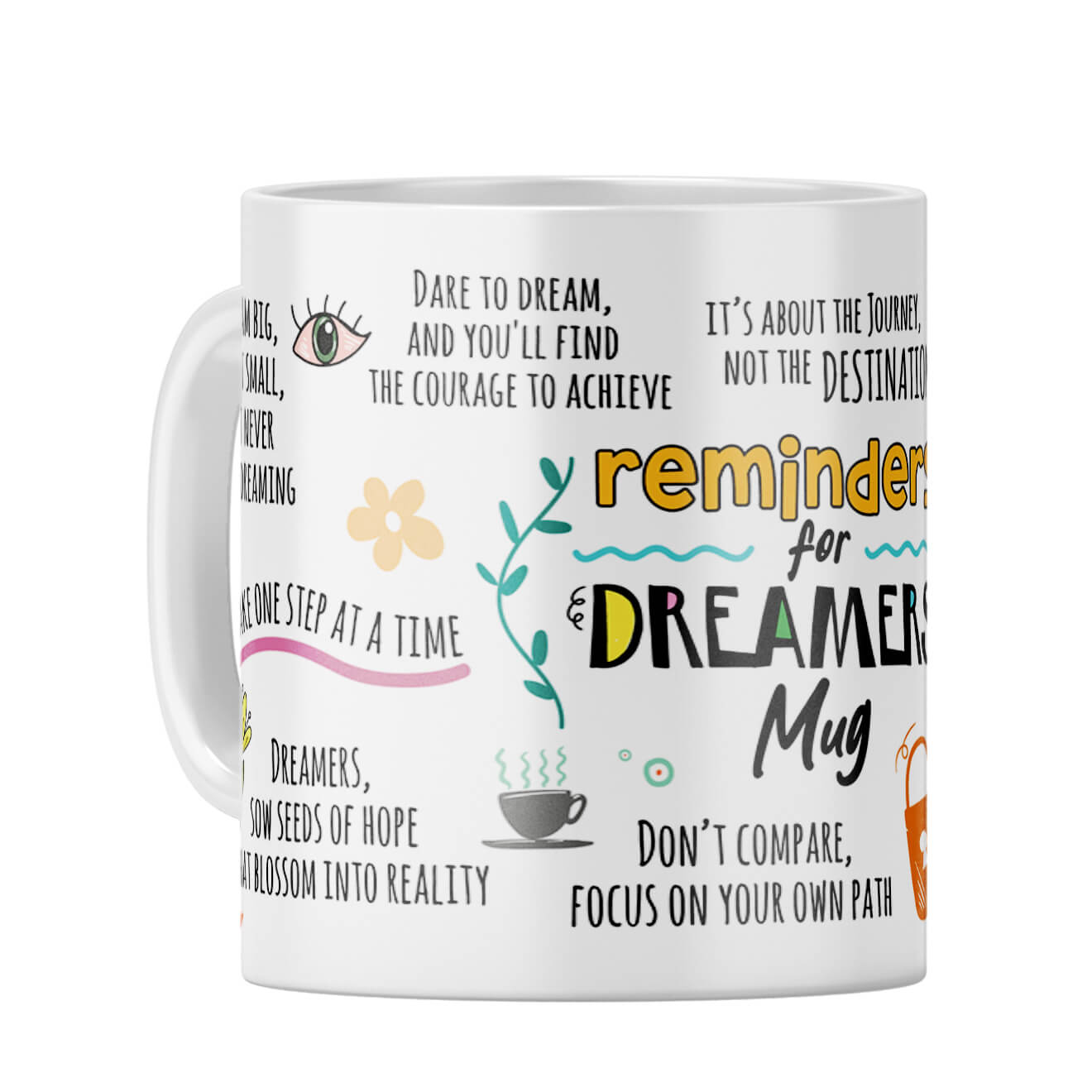 Reminders for Dreamers Coffee Mug White