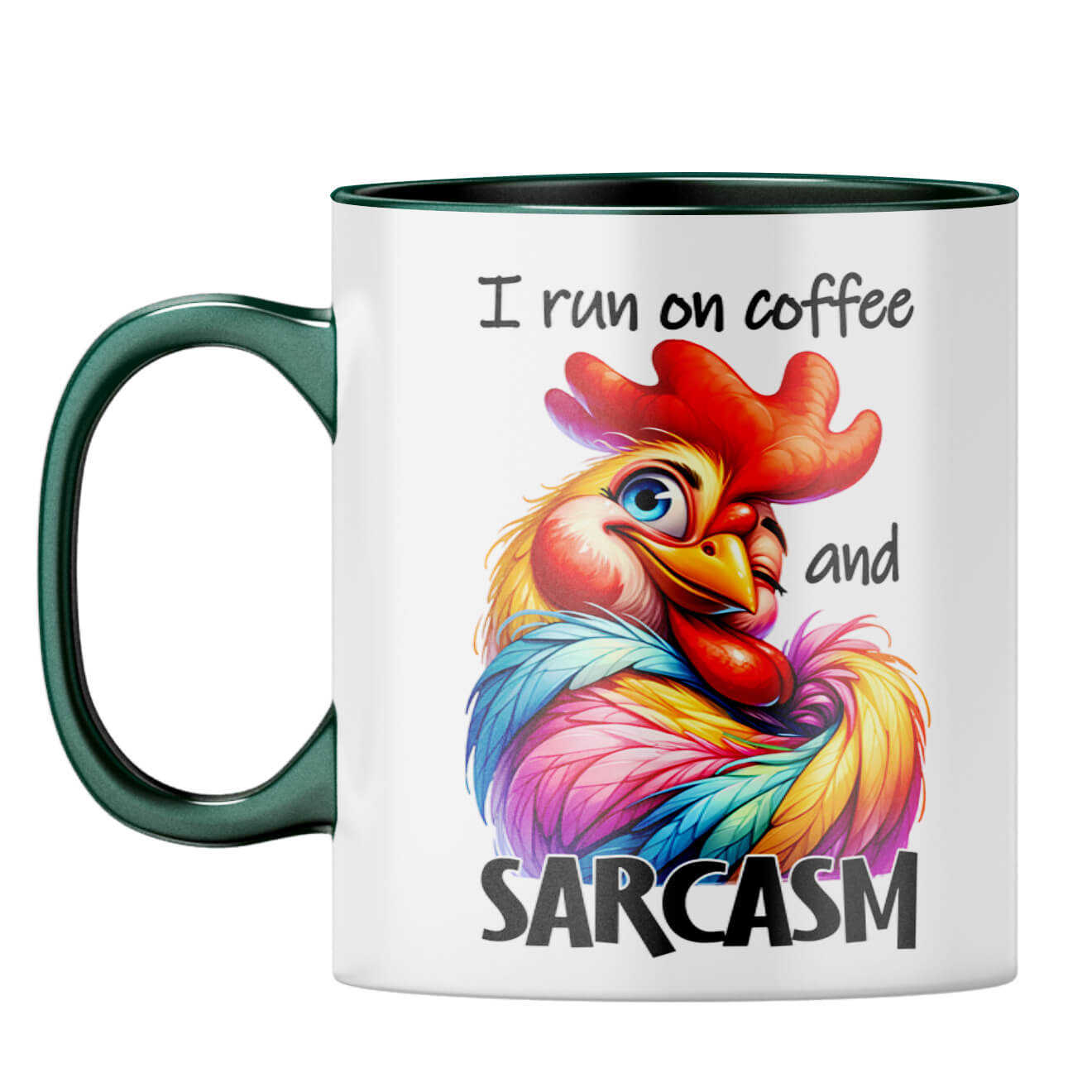 Run of Coffee and Sarcasm Coffee Mug Dark Green
