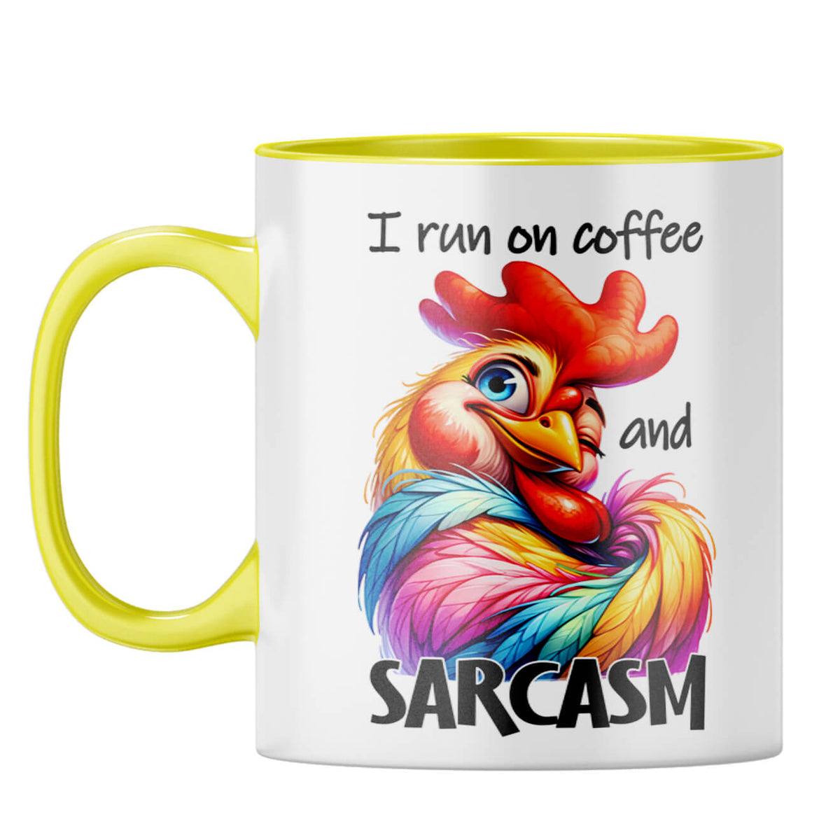 Run of Coffee and Sarcasm Coffee Mug Yellow