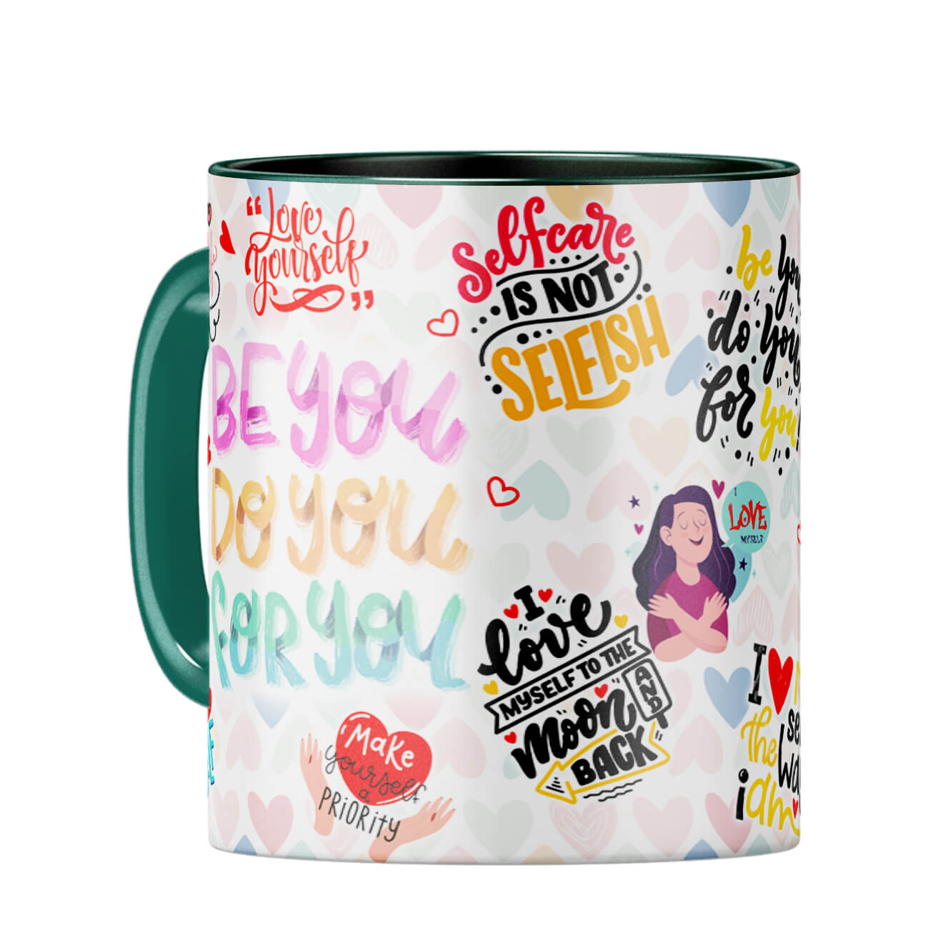 Self Love Fancy Mug Coffee Mug Dark Green