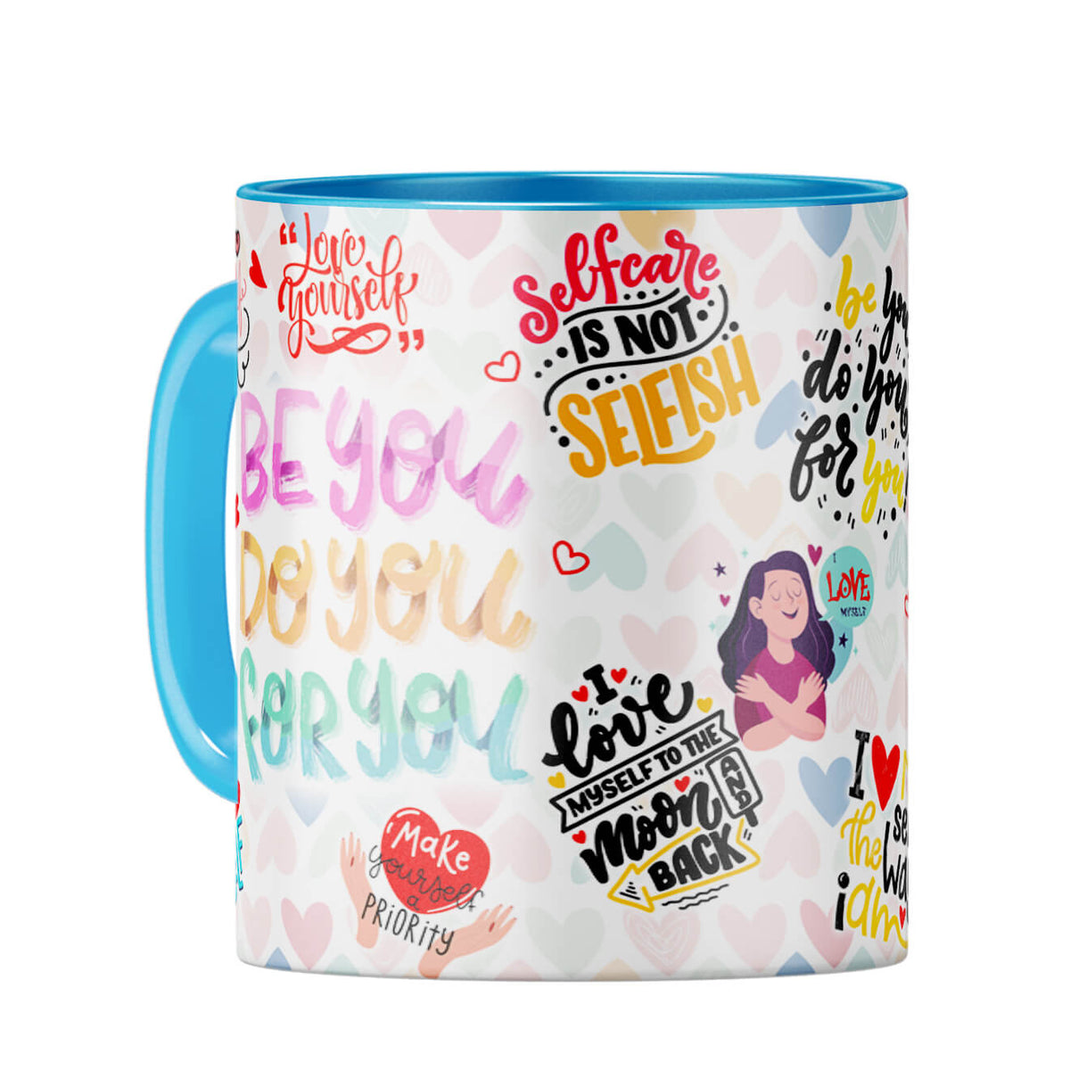 Self Love Fancy Mug Coffee Mug Light Blue