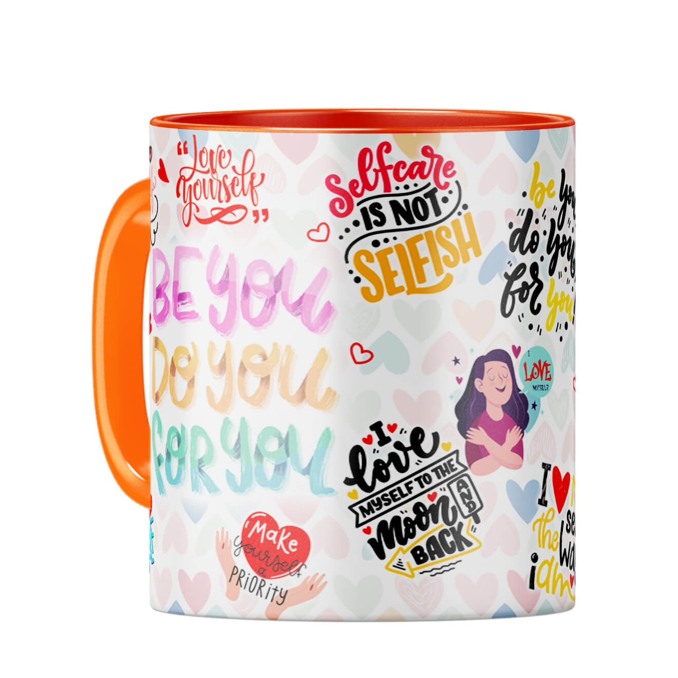 Self Love Fancy Mug Coffee Mug Orange