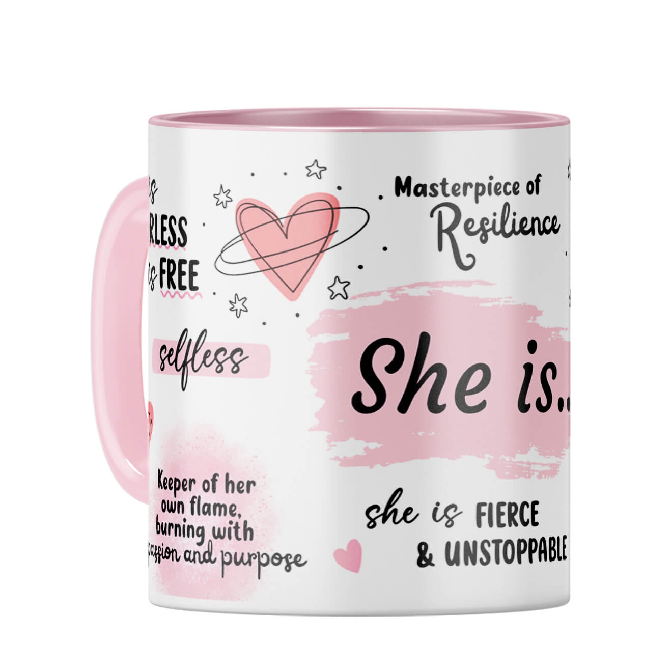 She is Fearless Coffee Mug Pink