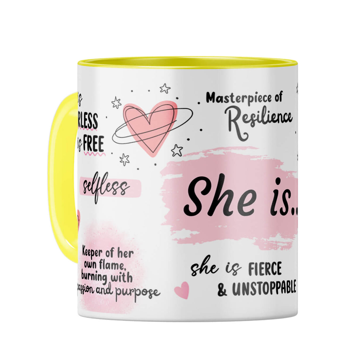 She is Fearless Coffee Mug Yellow