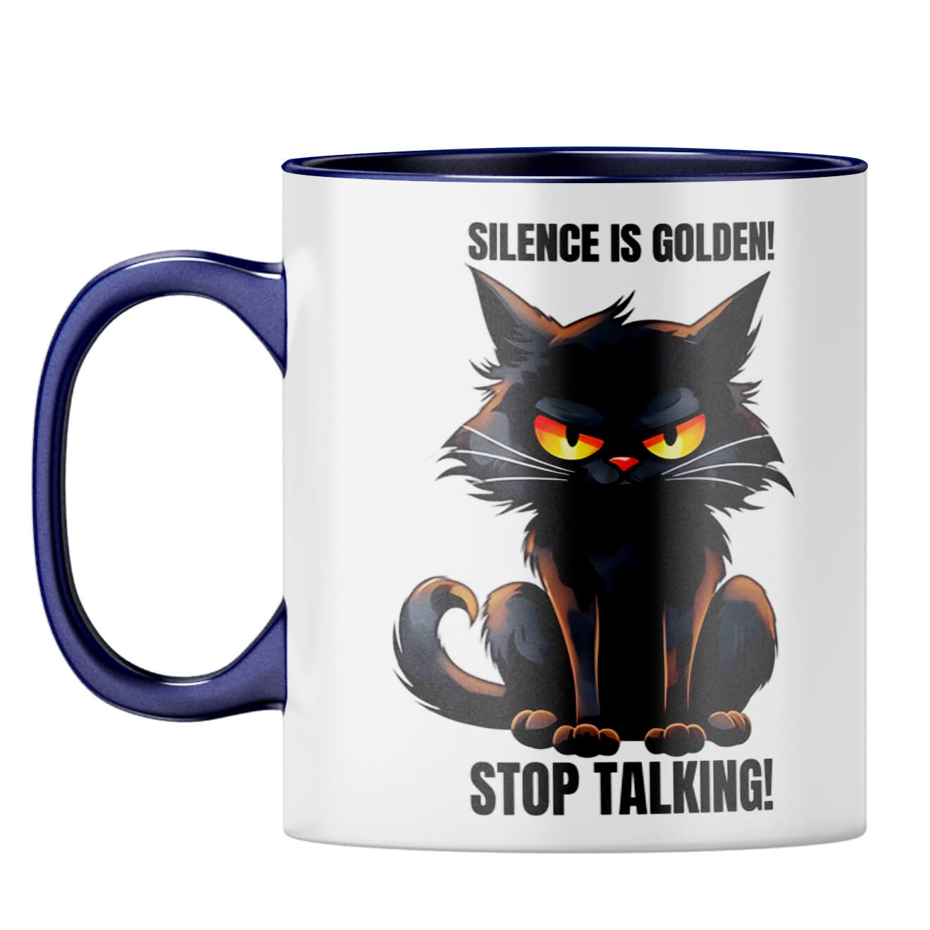 Silence Is Golden Coffee Mug Dark Blue