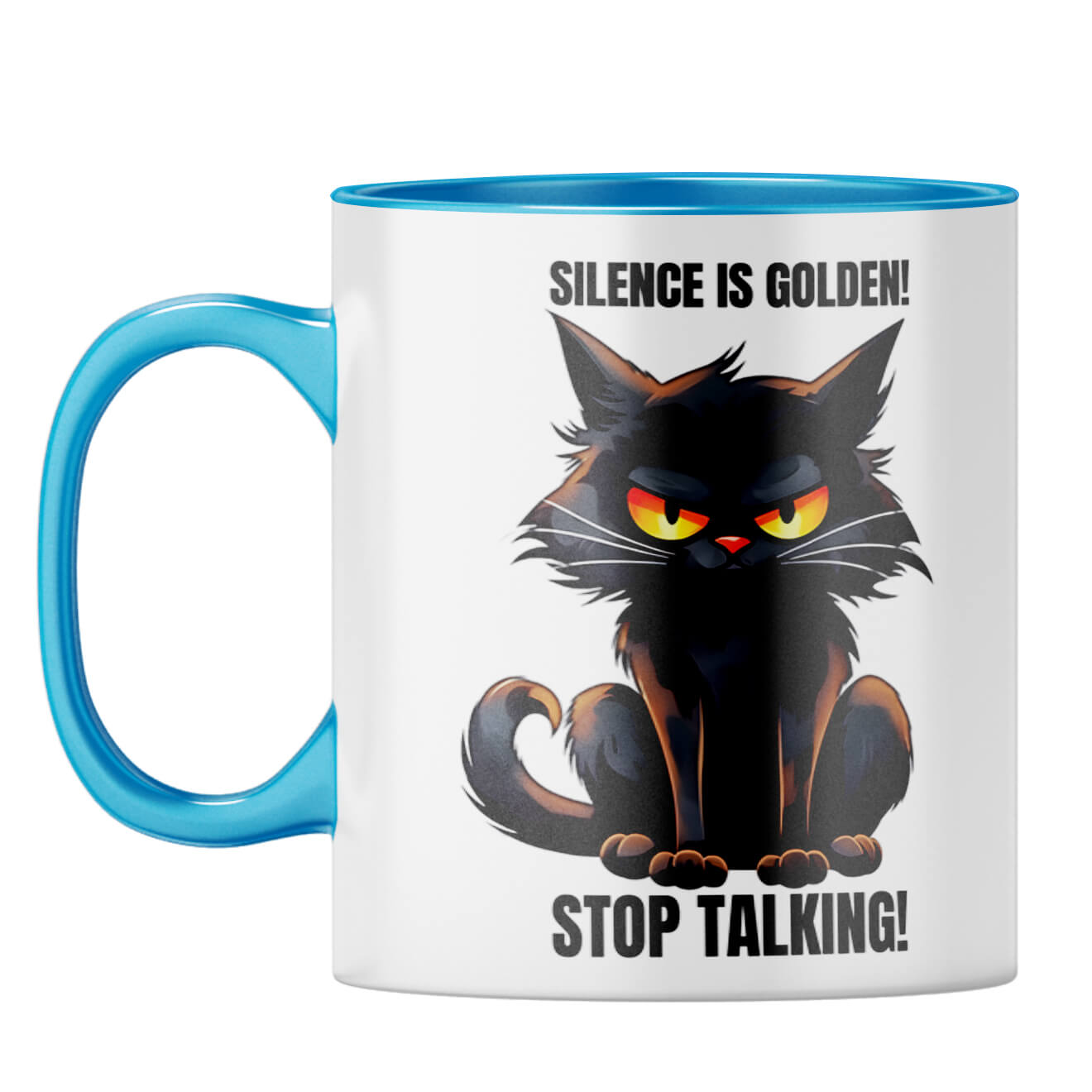 Silence Is Golden Coffee Mug Light Blue
