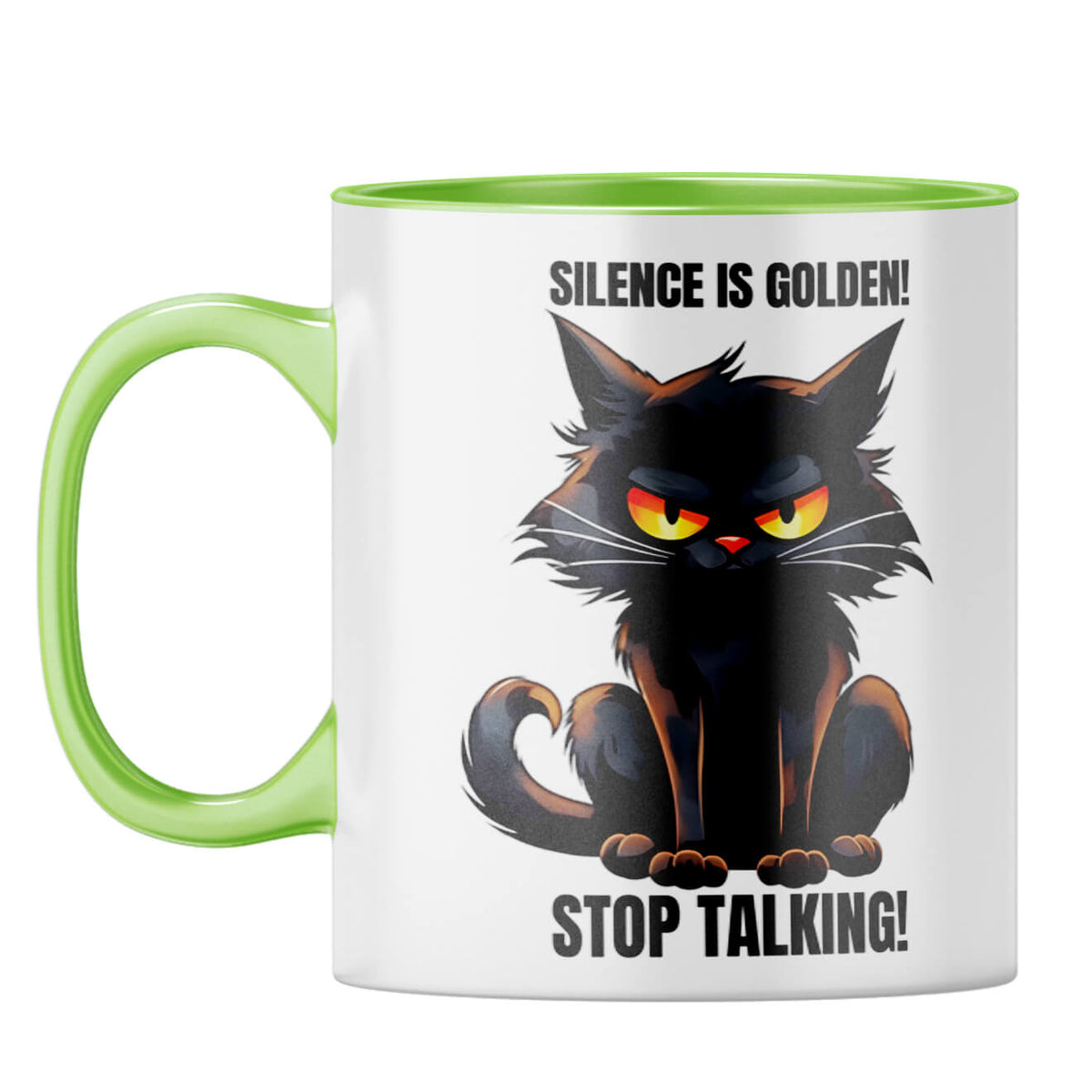 Silence Is Golden Coffee Mug Light Green