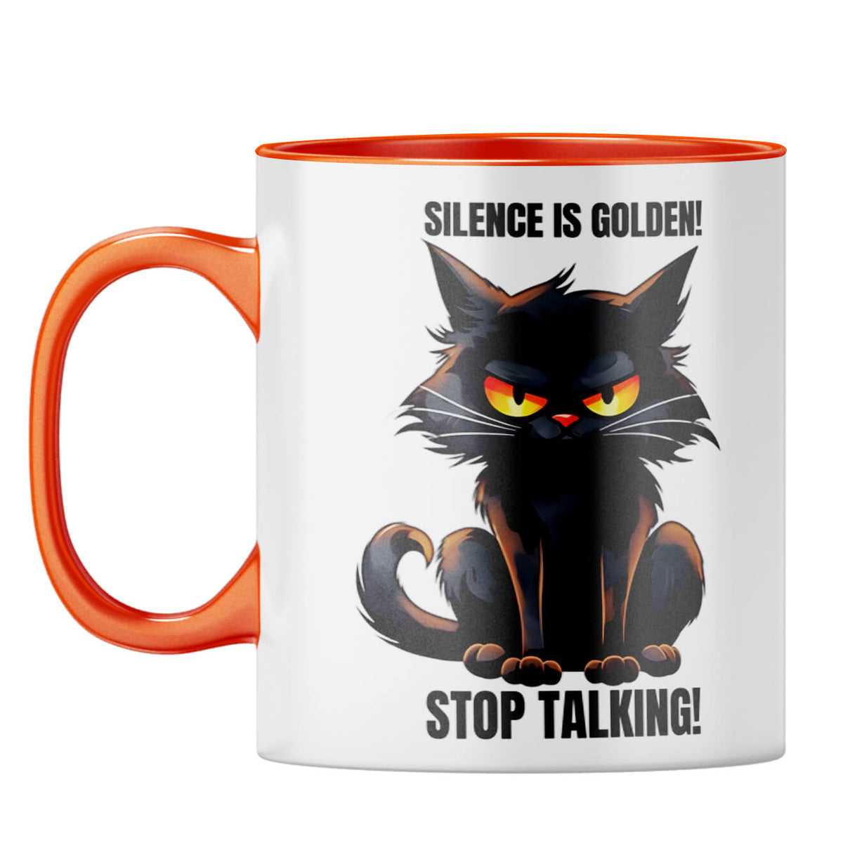 Silence Is Golden Coffee Mug Orange
