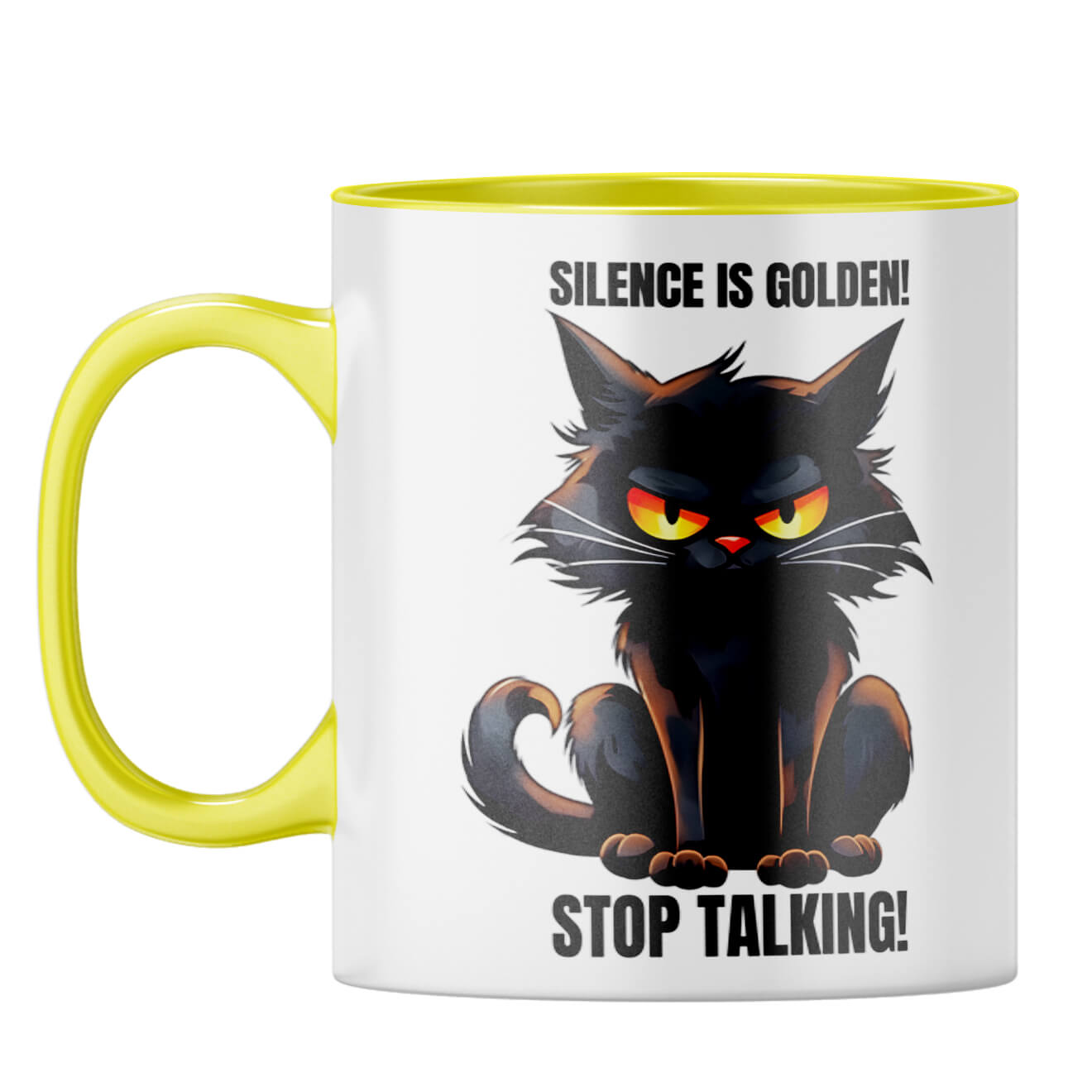Silence Is Golden Coffee Mug Yellow