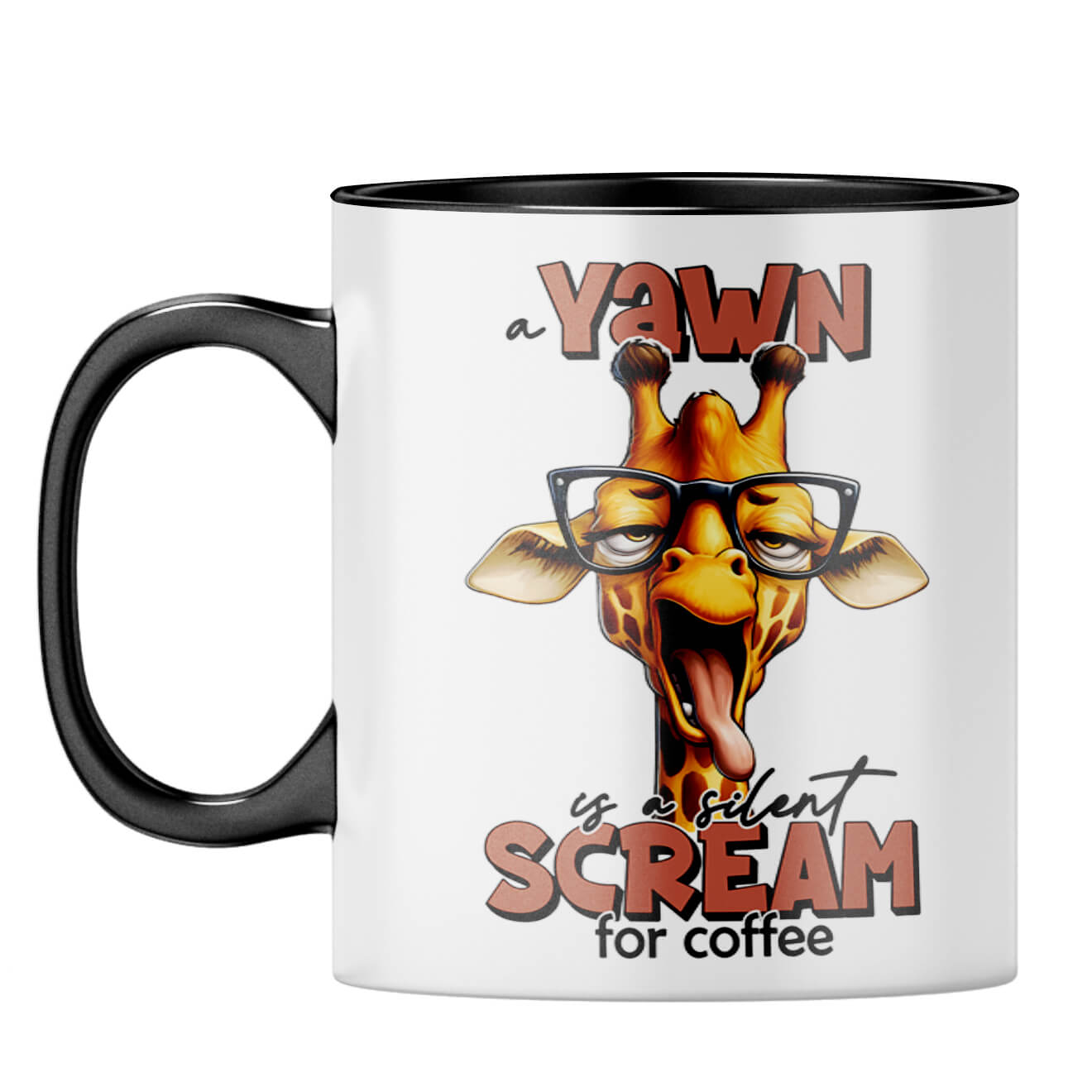 Silent Scream for Coffee Coffee Mug Black