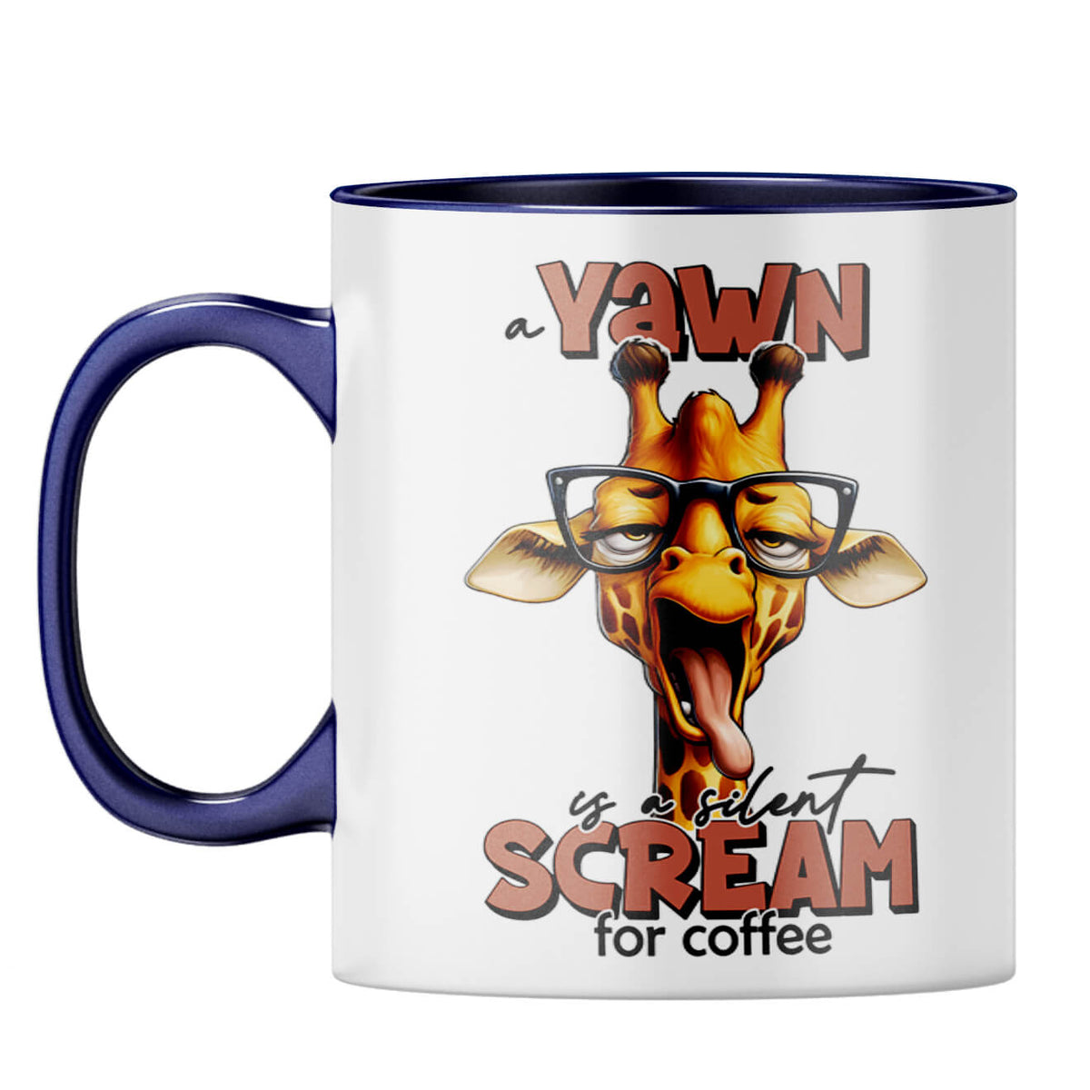 Silent Scream for Coffee Coffee Mug Dark Blue