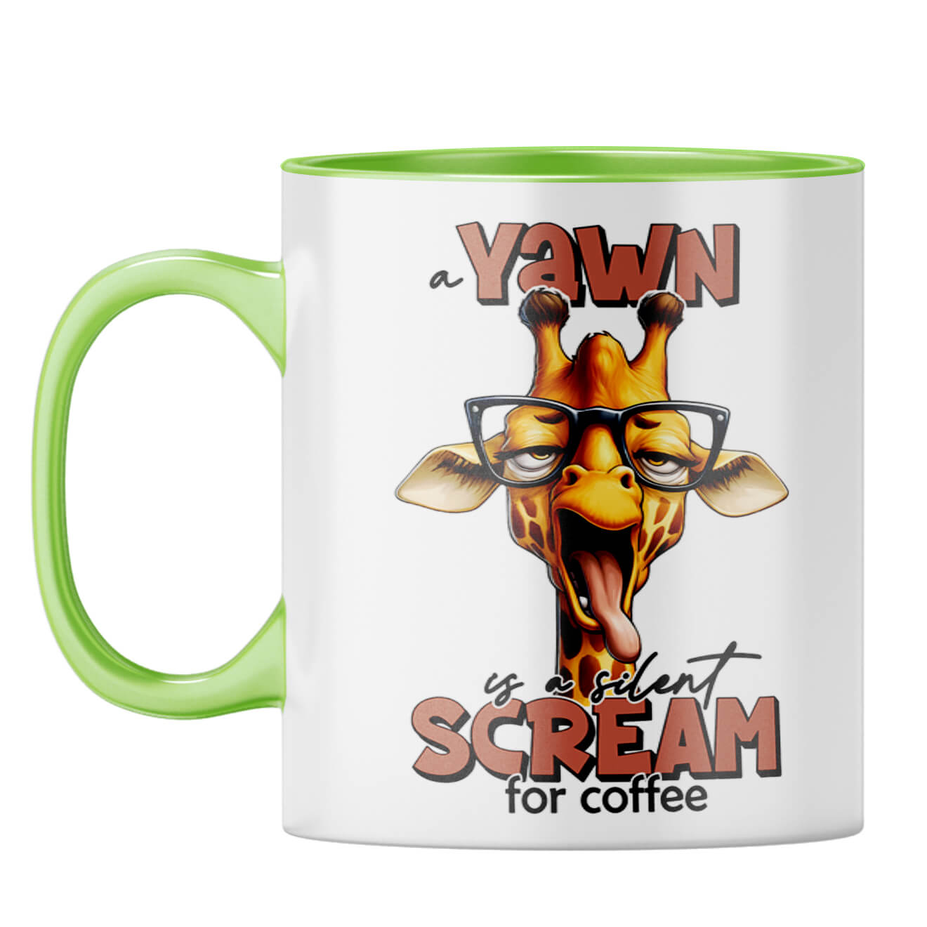 Silent Scream for Coffee Coffee Mug Light Green