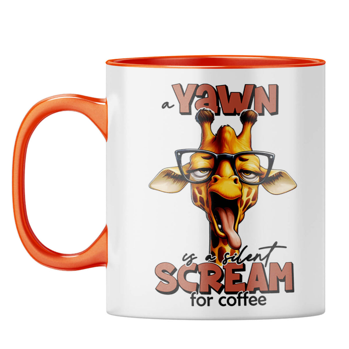 Silent Scream for Coffee Coffee Mug Orange