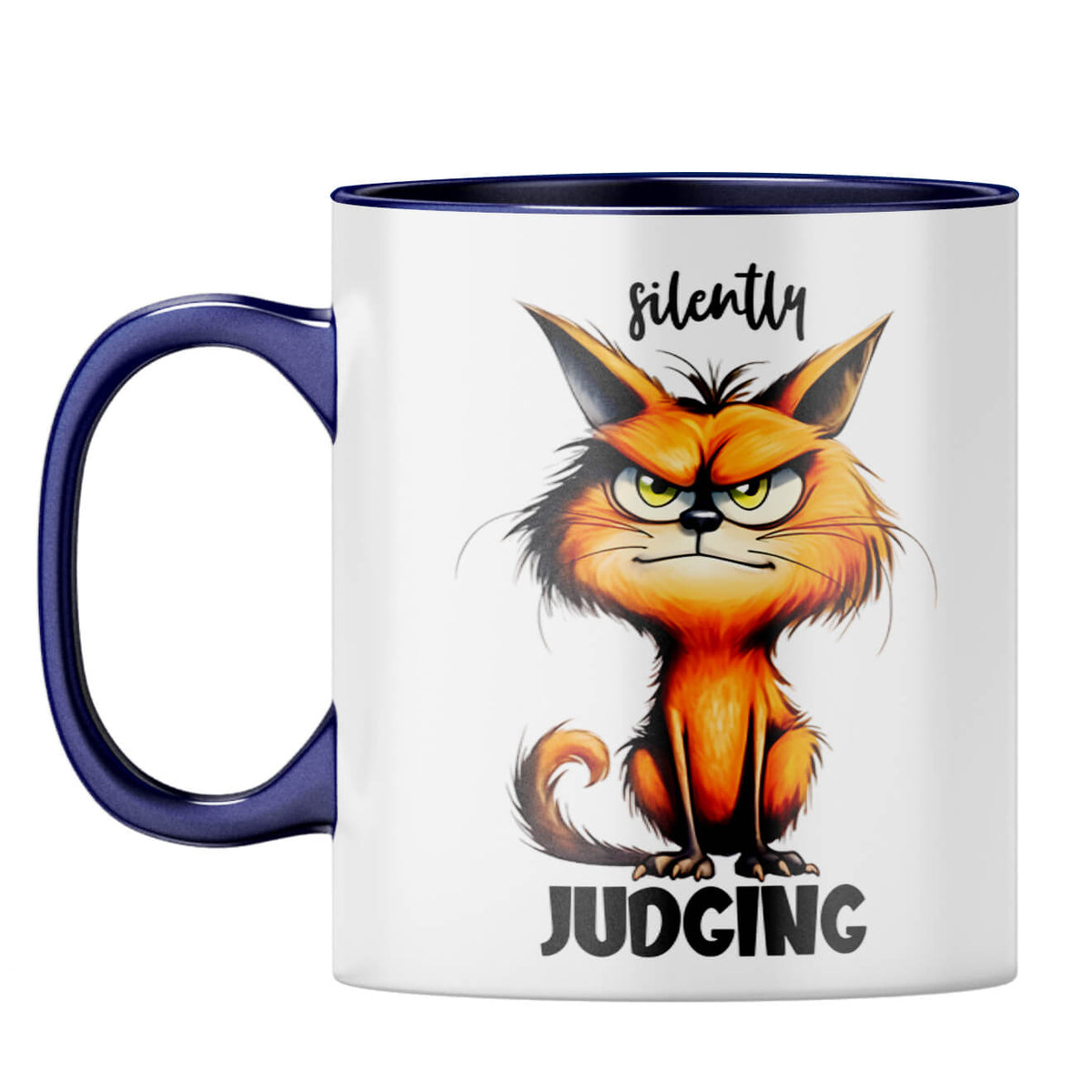 Silently Judging Coffee Mug Dark Blue