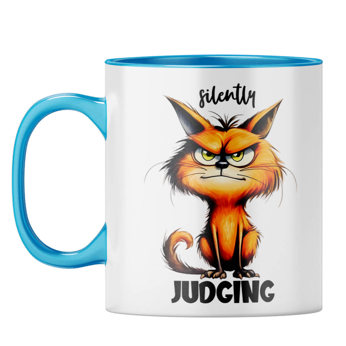 Silently Judging Coffee Mug Light Blue