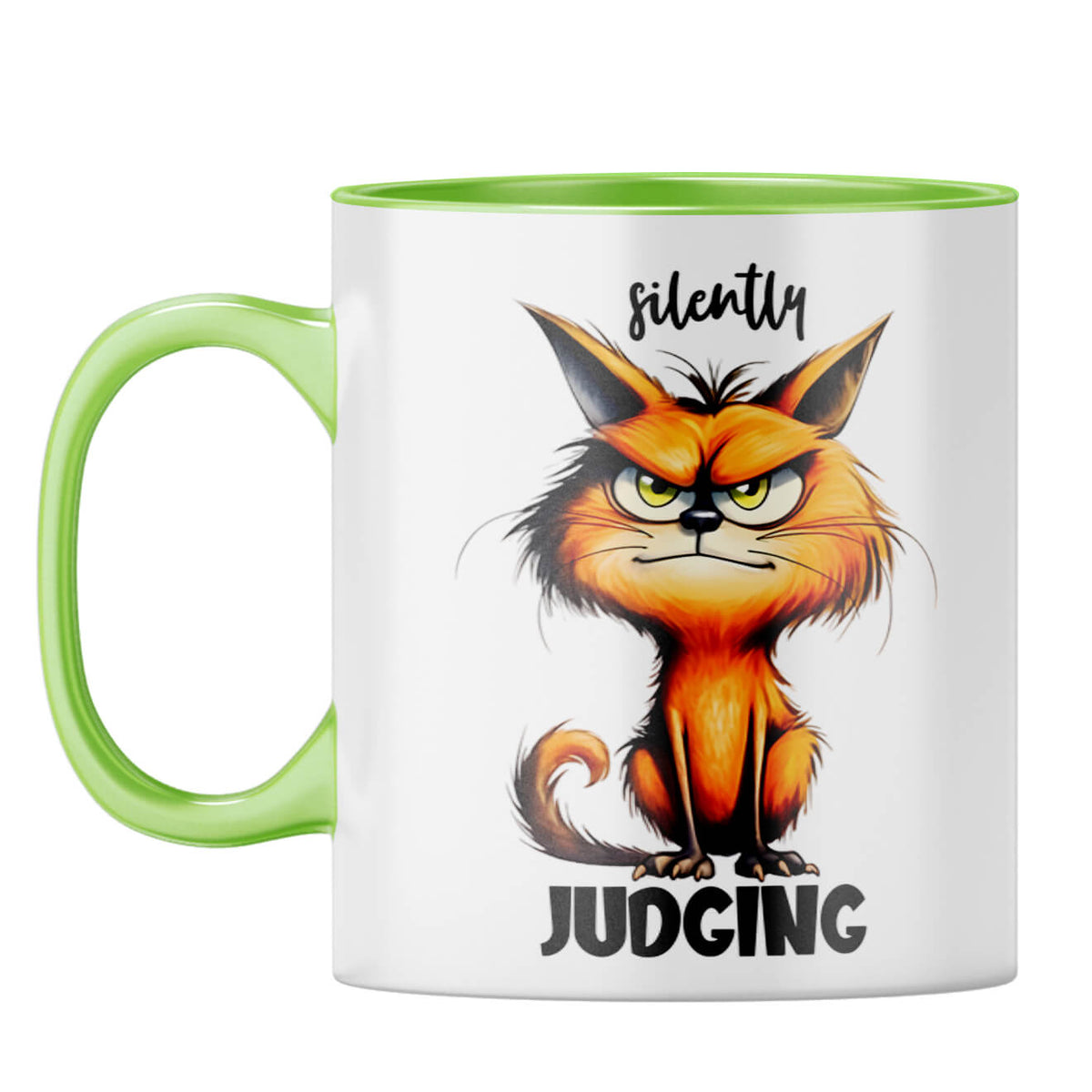 Silently Judging Coffee Mug Light Green