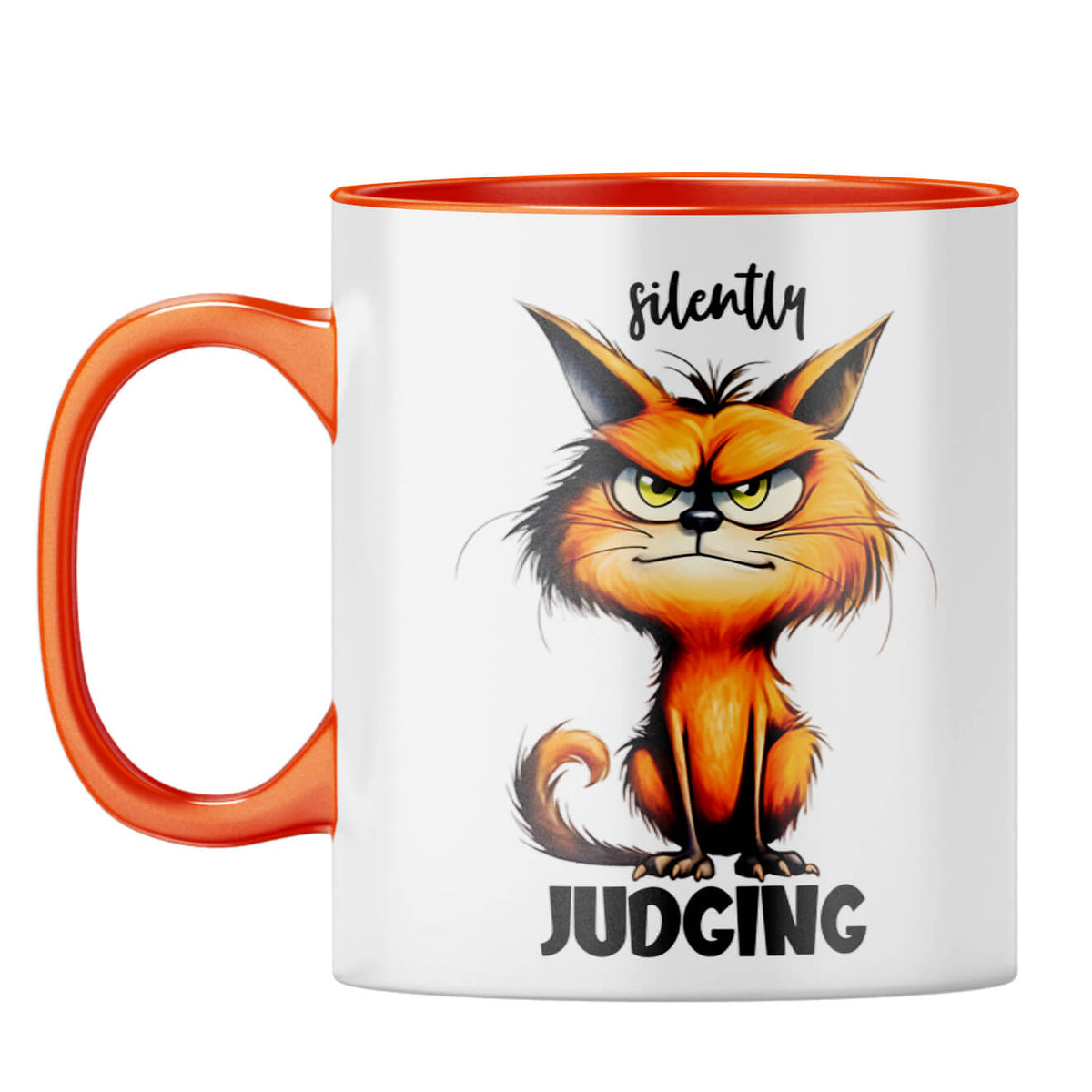 Silently Judging Coffee Mug Orange