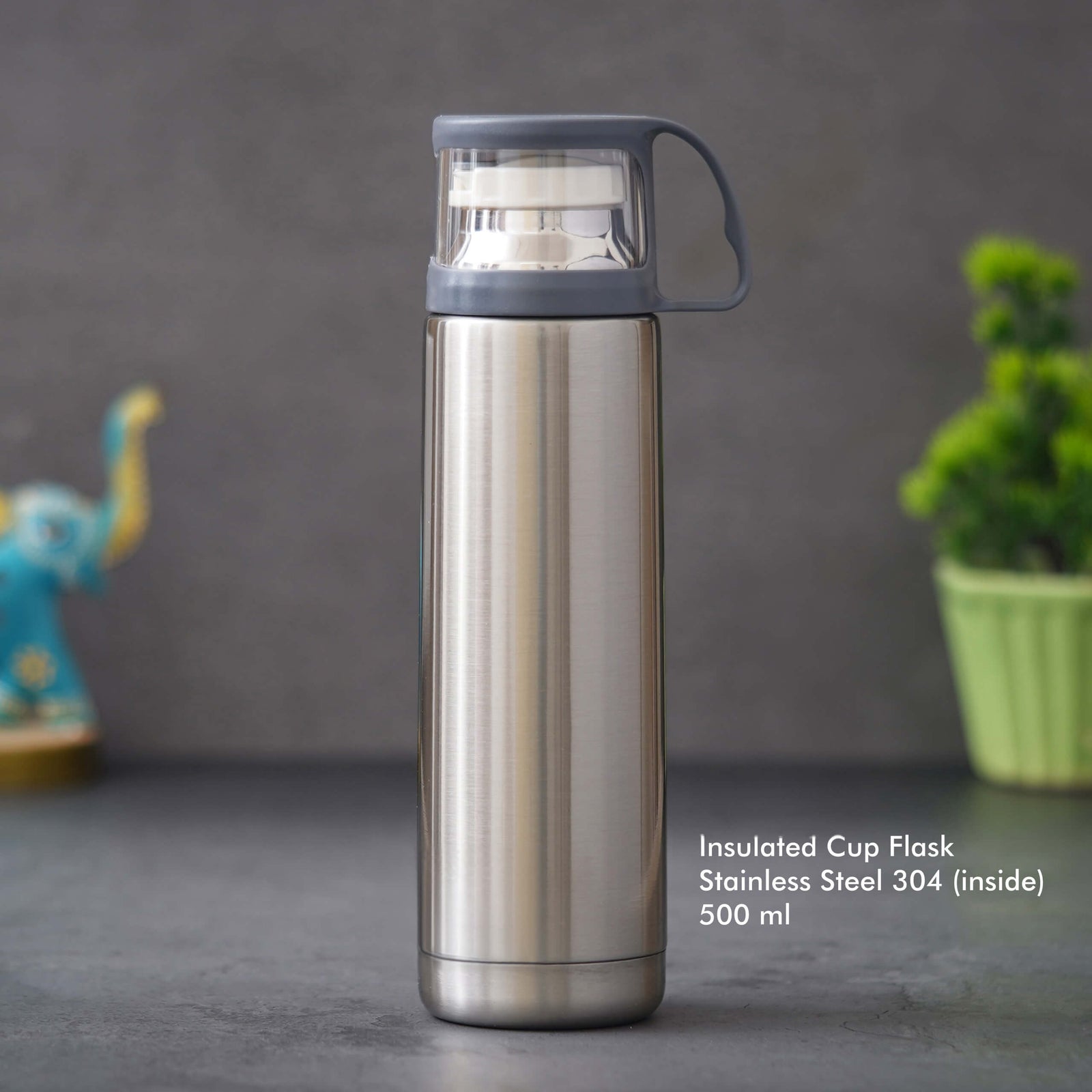 Silver Stainless Steel Flask - Perfect for Travel