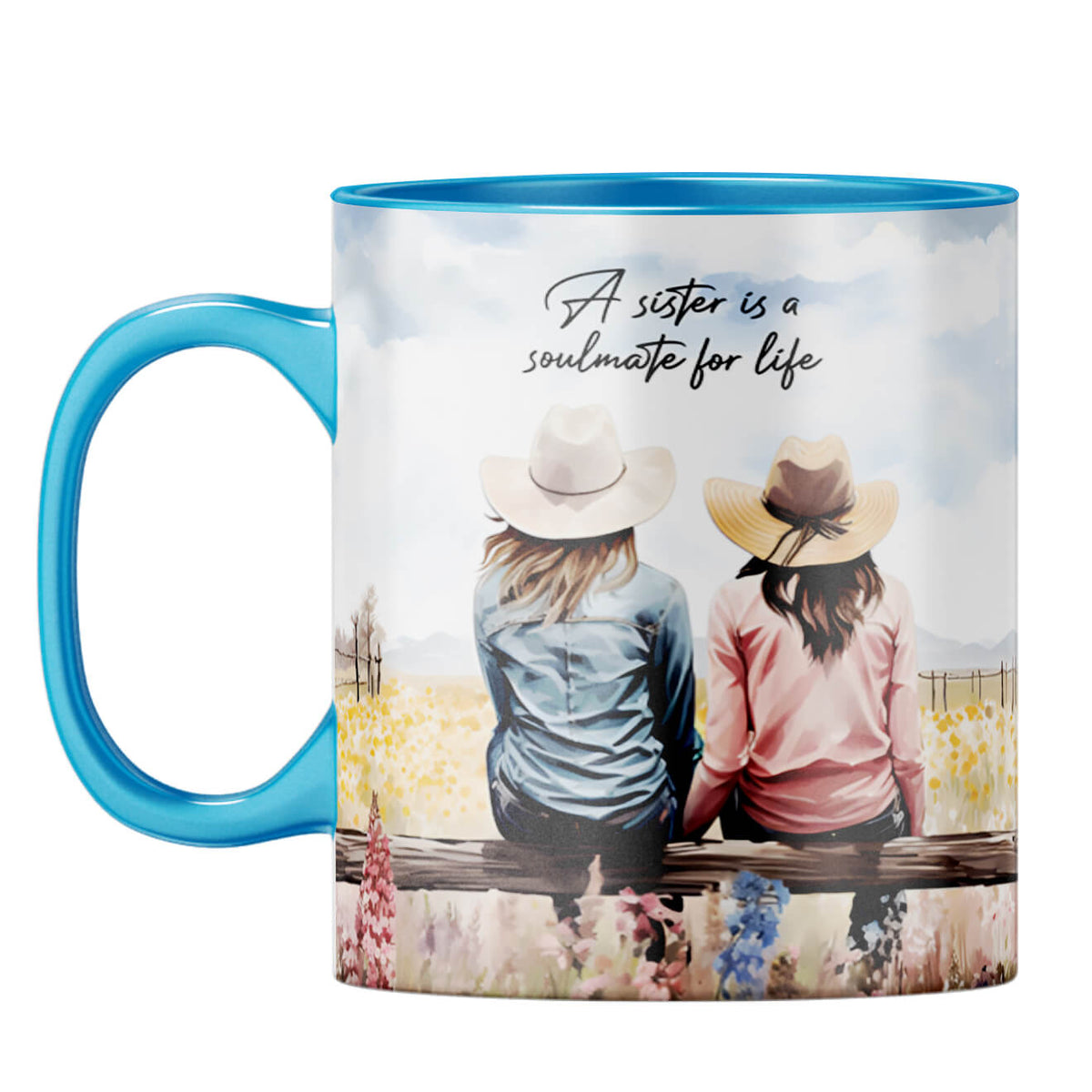 Sister is Soulmate for Life Coffee Mug Light Blue
