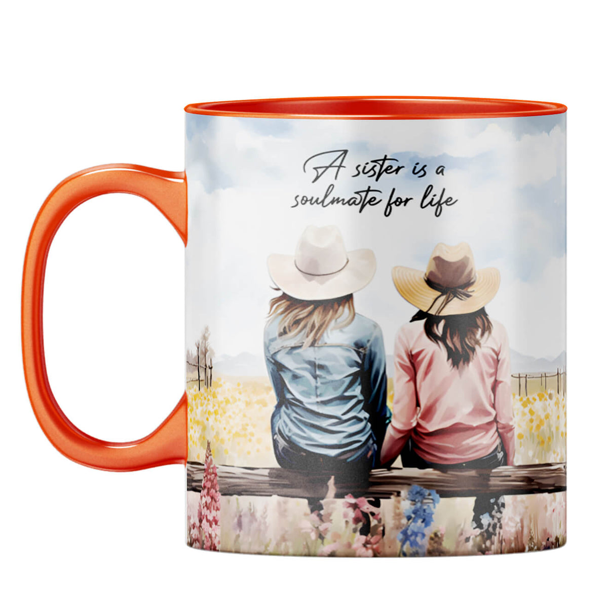 Sister is Soulmate for Life Coffee Mug Orange