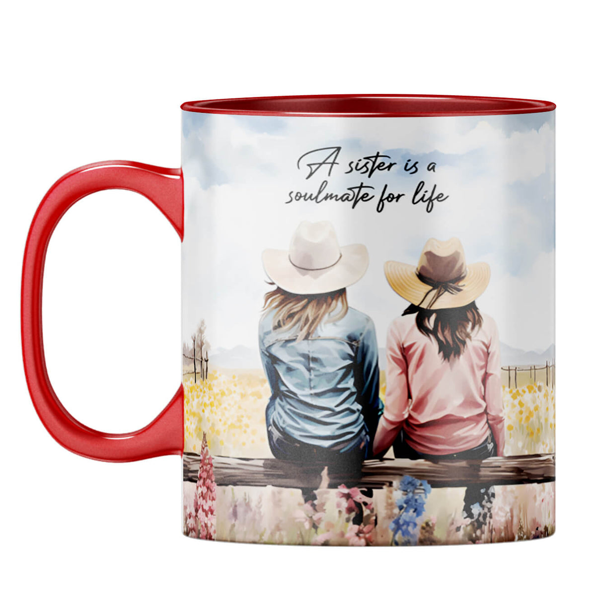 Sister is Soulmate for Life Coffee Mug Red