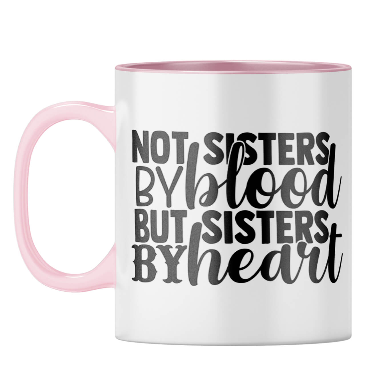 Sisters By Heart Coffee Mug Pink