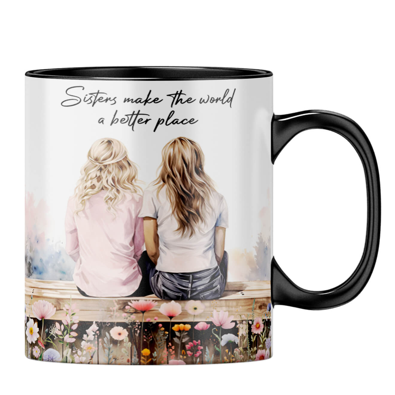 Sisters Make the World Better Place Coffee MugB-Black