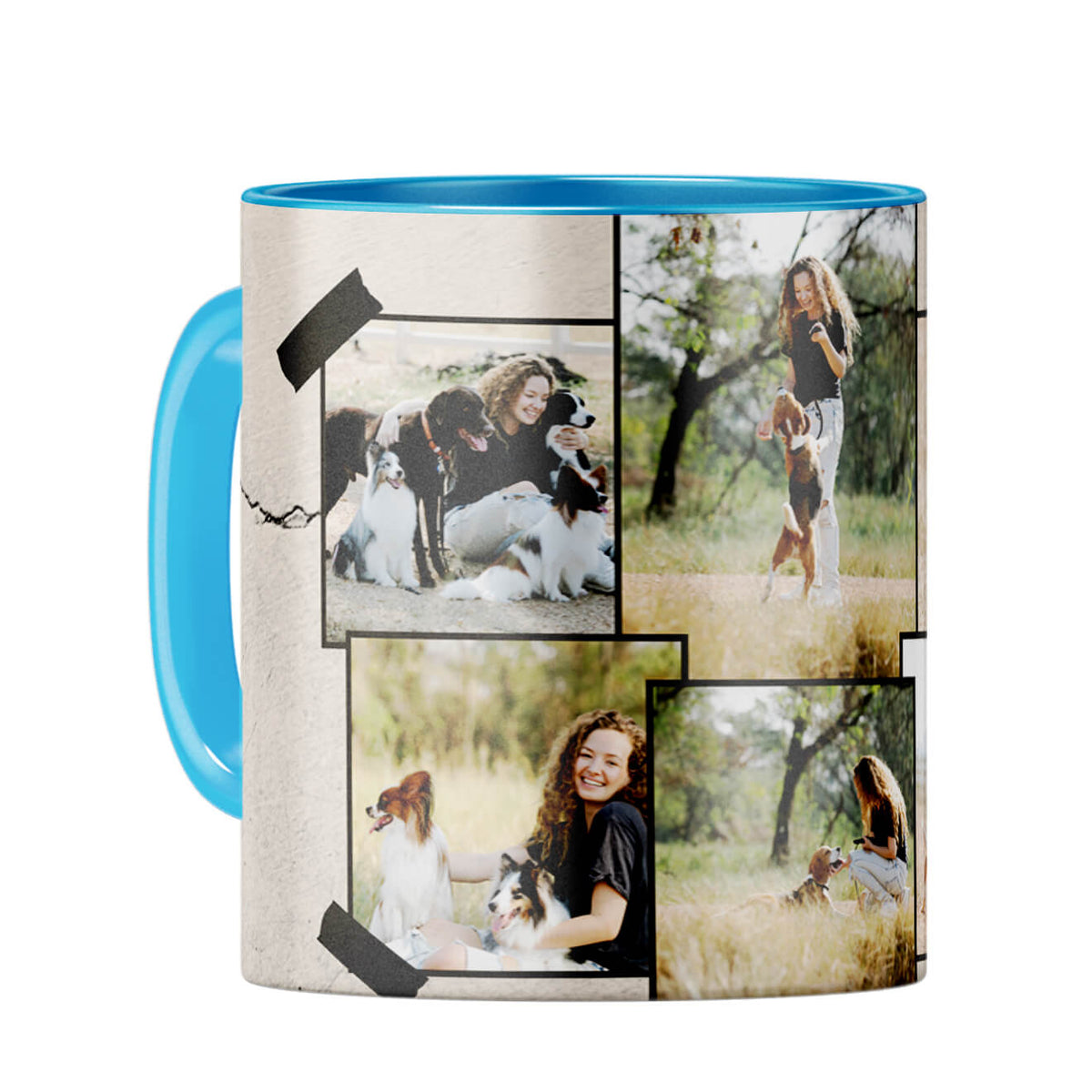 Six Special Photos Coffee Mug Light Blue