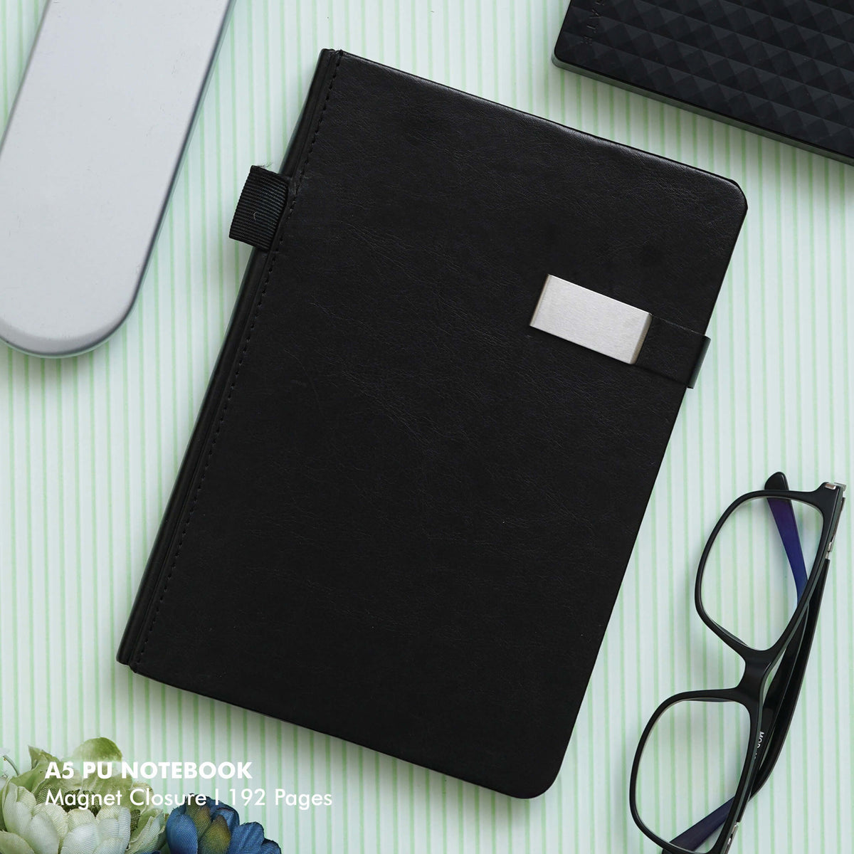 Sleek Black A5 PU Notebook - Your Stylish Companion