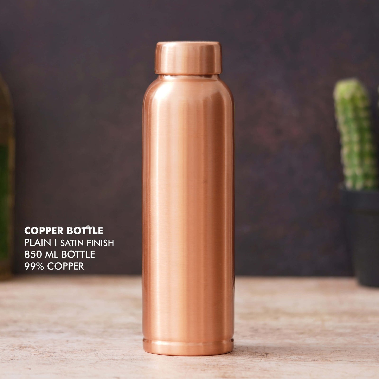 Sleek Satin Finish Copper Bottle - Perfect for On-the-Go Hydration