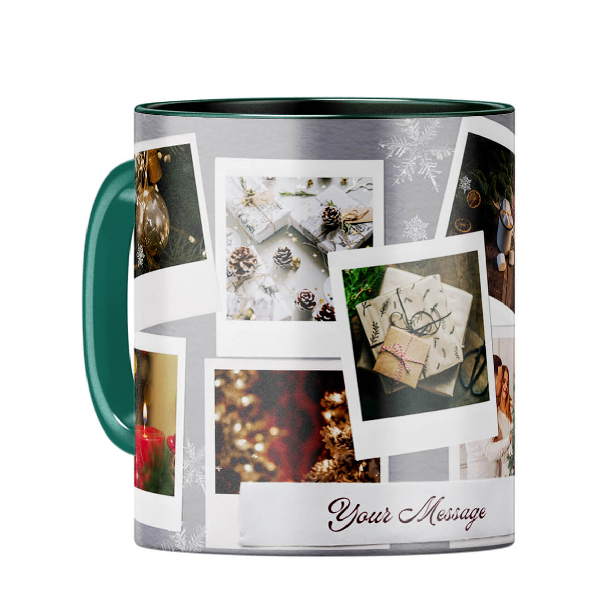 Special Message with Photos Coffee Mug Dark Green