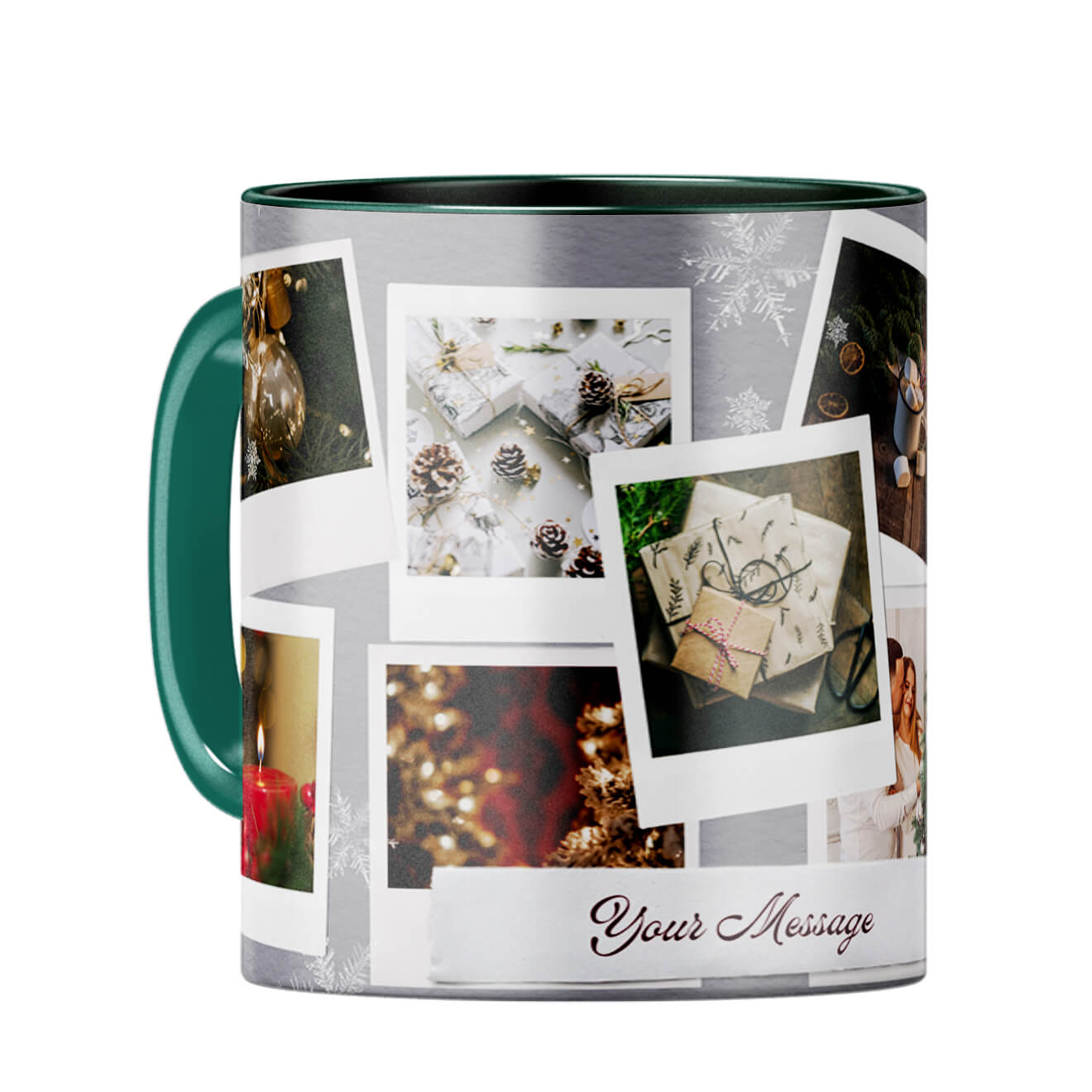 Special Message with Photos Coffee Mug Dark Green