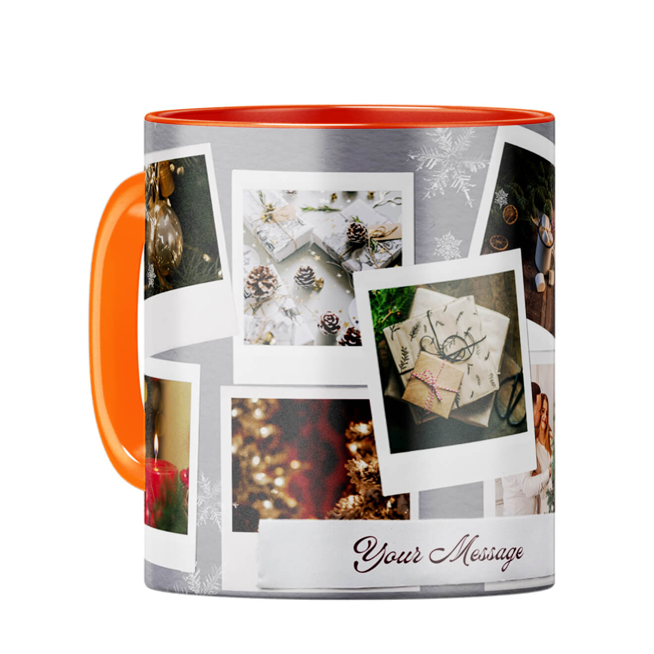 Special Message with Photos Coffee Mug Orange