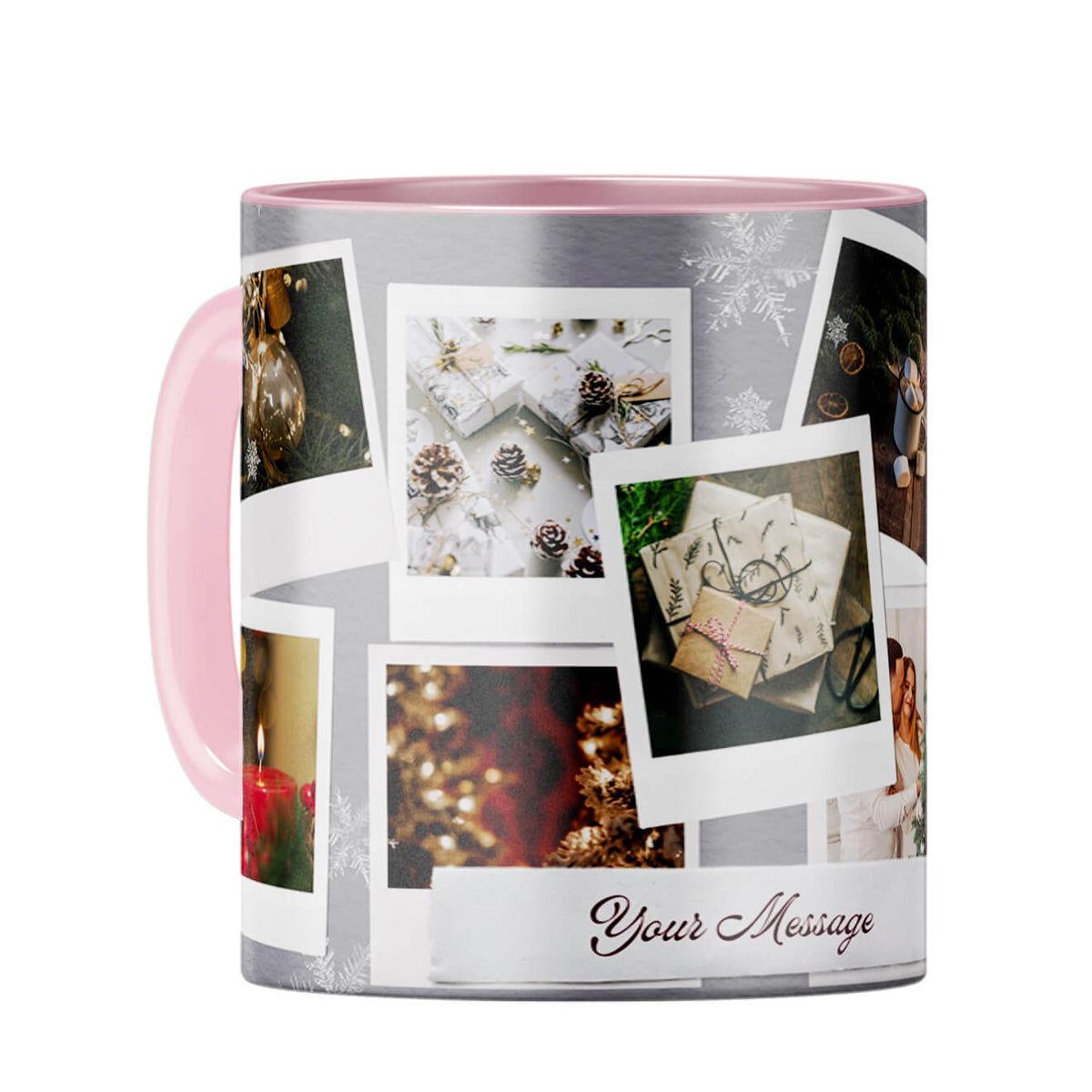 Special Message with Photos Coffee Mug Pink