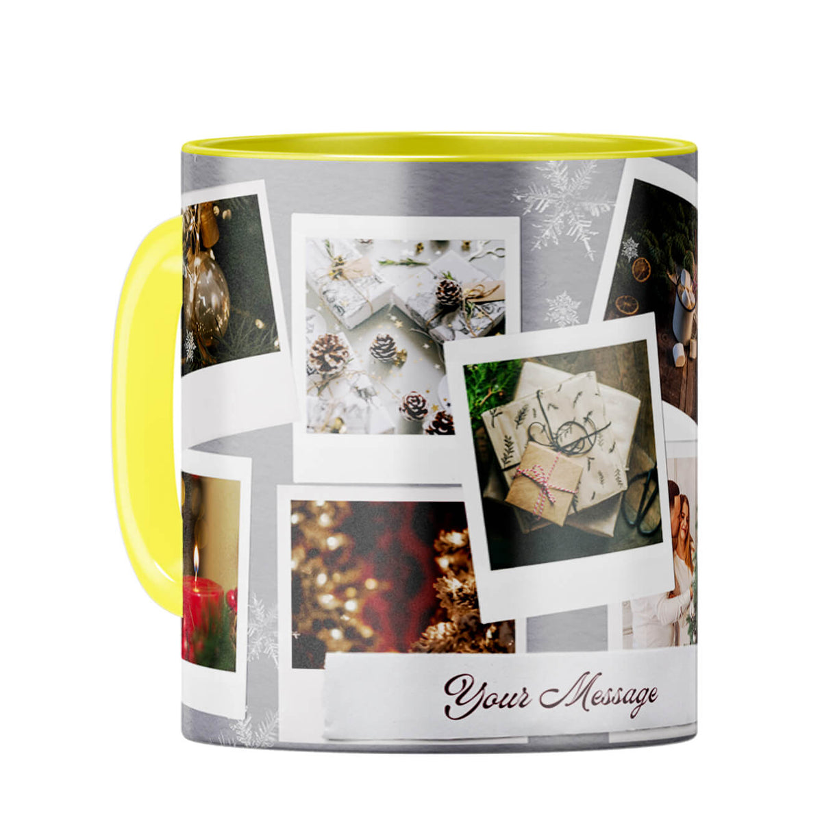 Special Message with Photos Coffee Mug Yellow