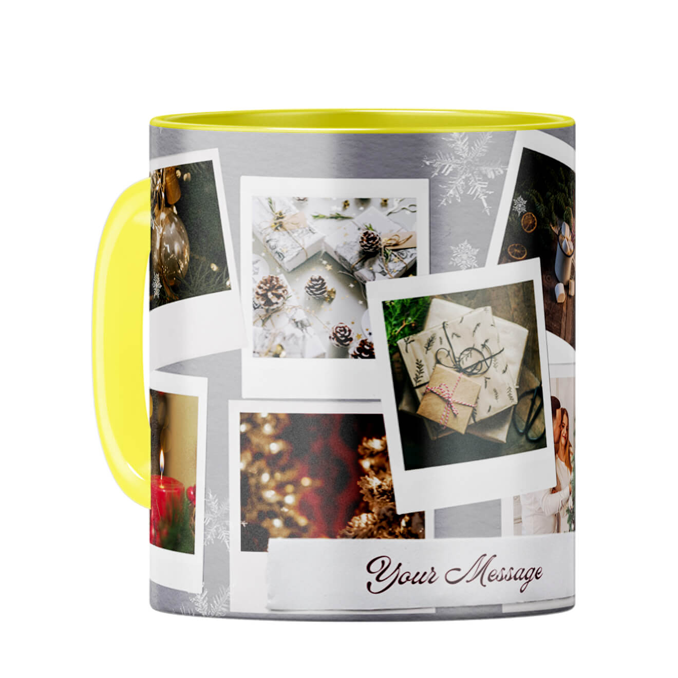 Special Message with Photos Coffee Mug Yellow