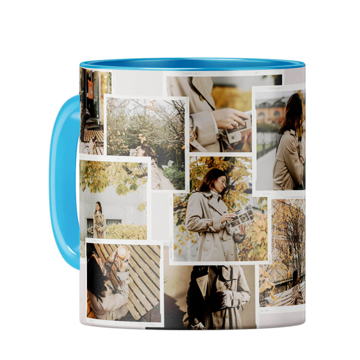 Special Moments Collage Coffee Mug Light Blue