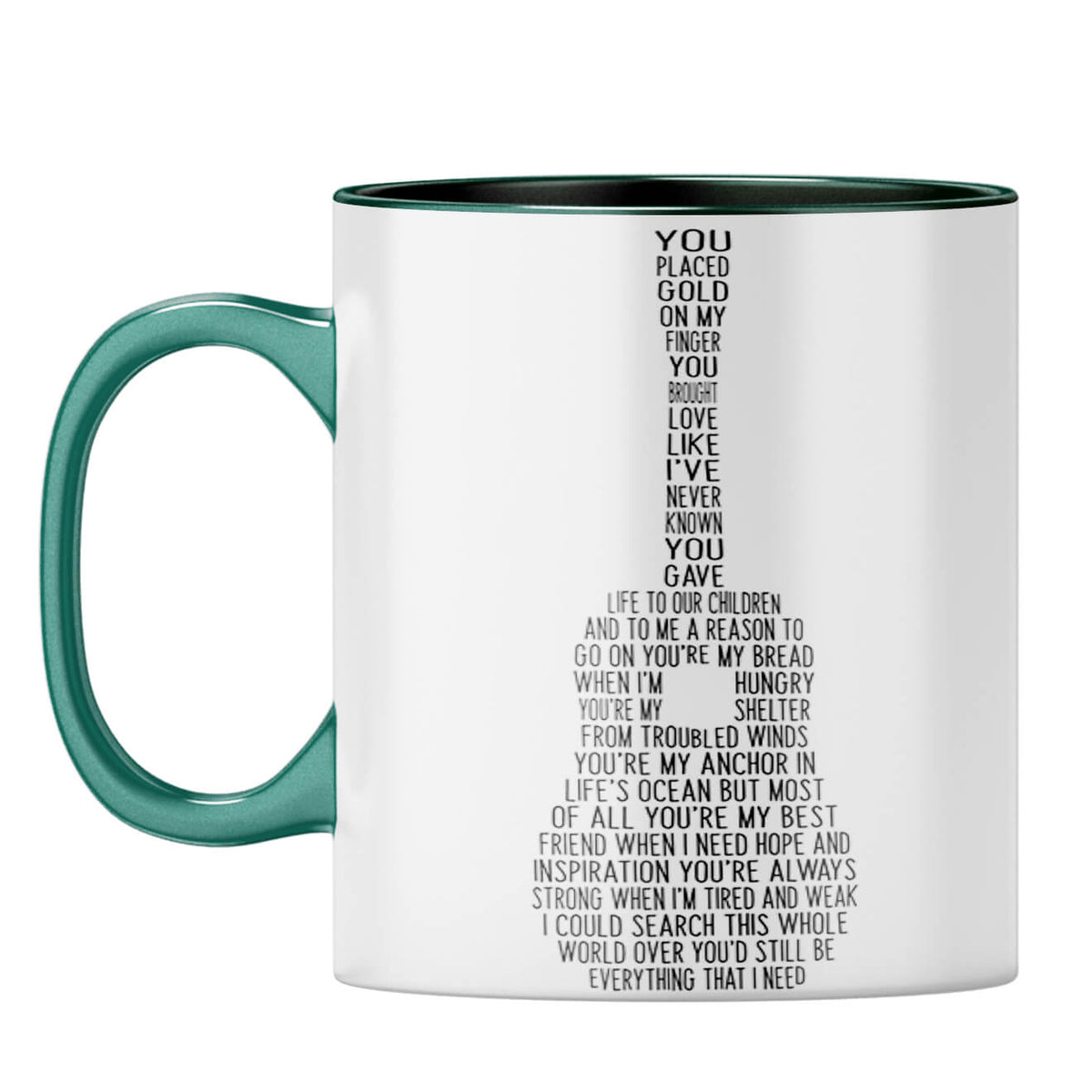 Spouse Friend Guitar Coffee Mug Dark Green