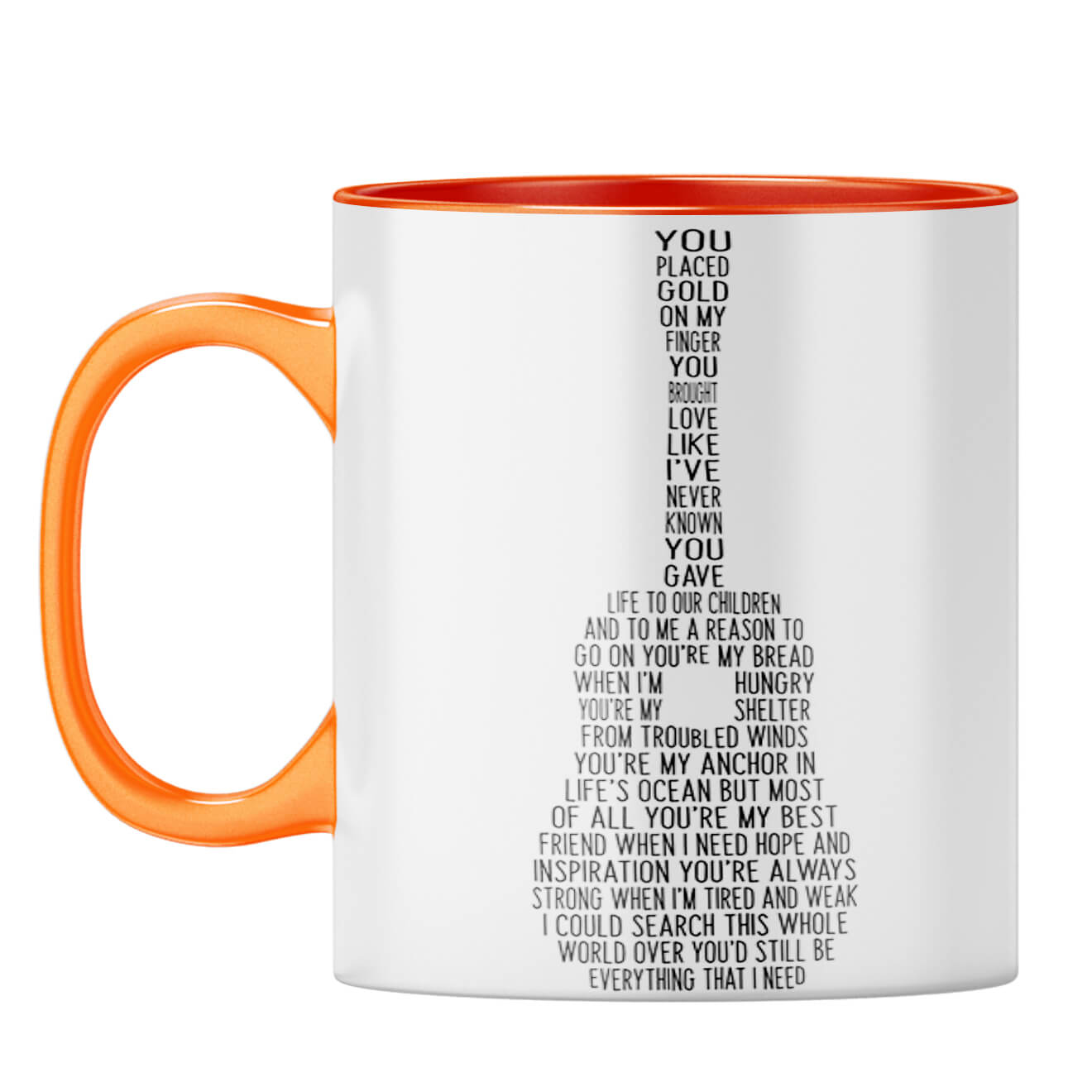 Spouse Friend Guitar Coffee Mug Orange