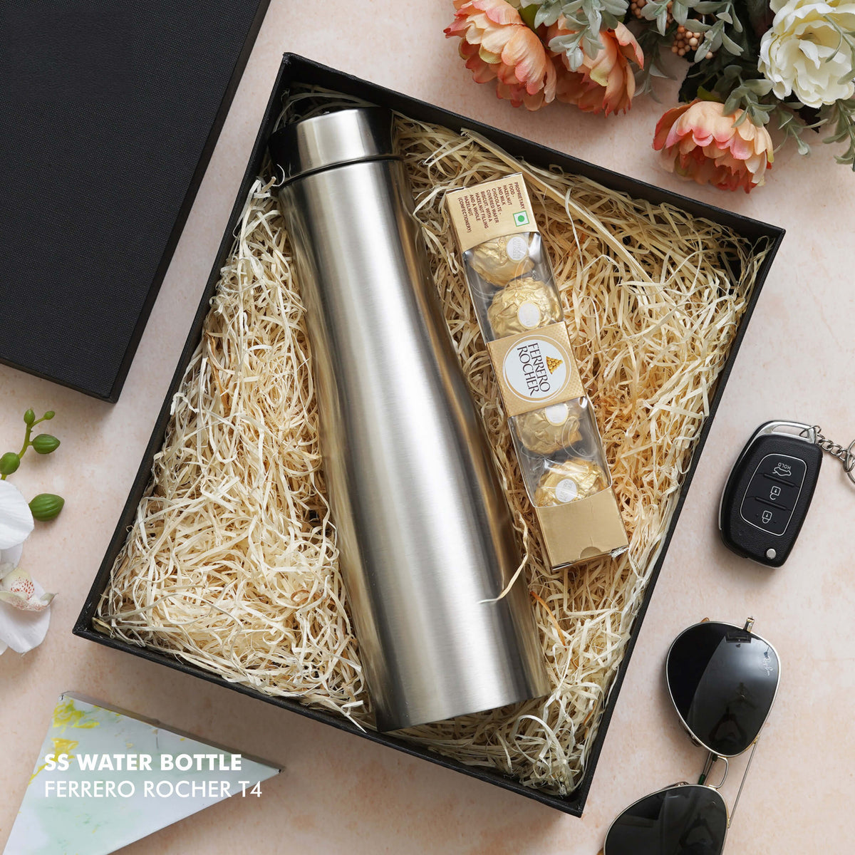 Stainless Steel Bottle &amp; Chocolates Gift Set